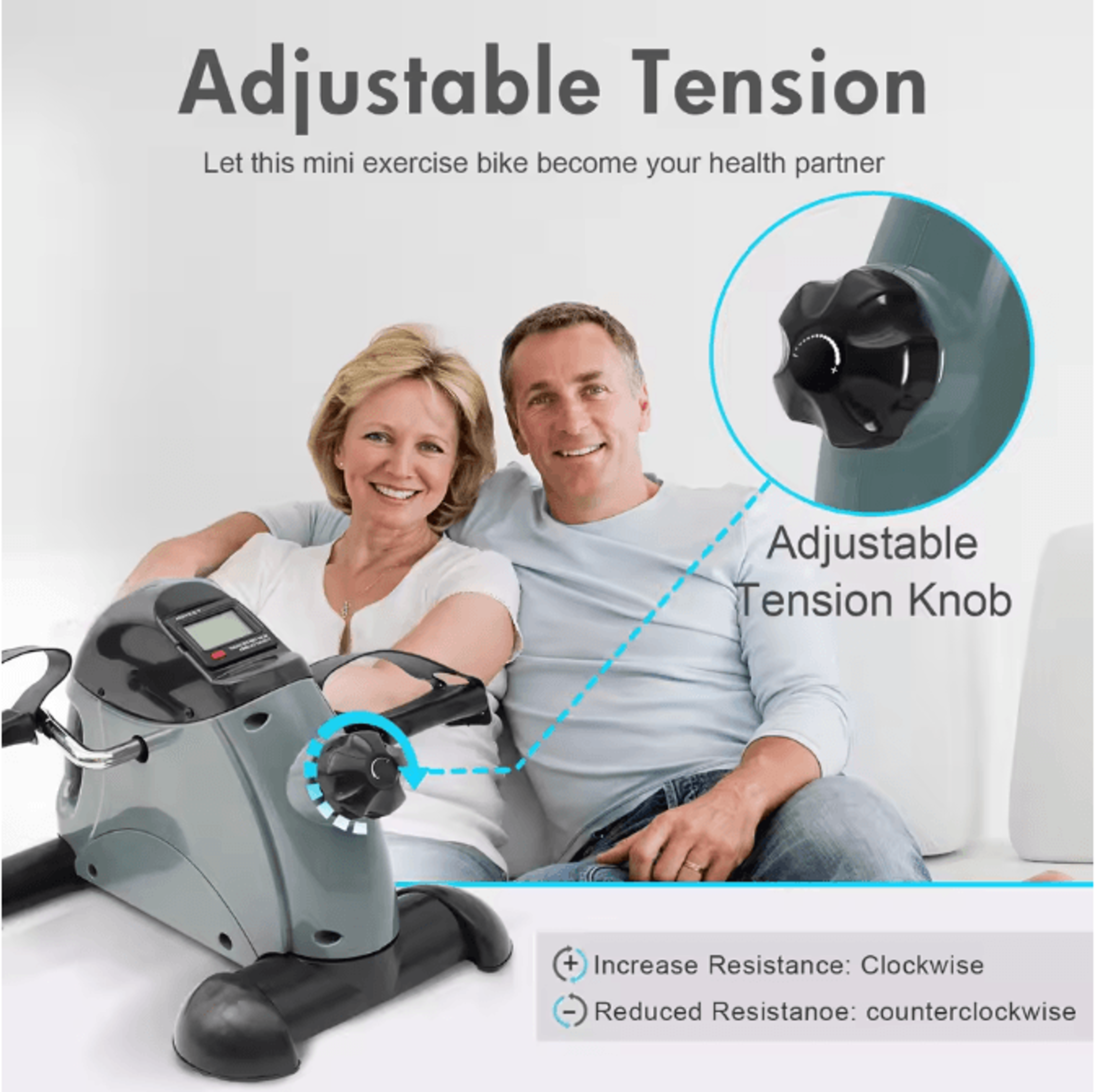 Motorized Mini Under Desk Pedal Exerciser Bike With LCD Display For Leg Arm And Knee Workout 1