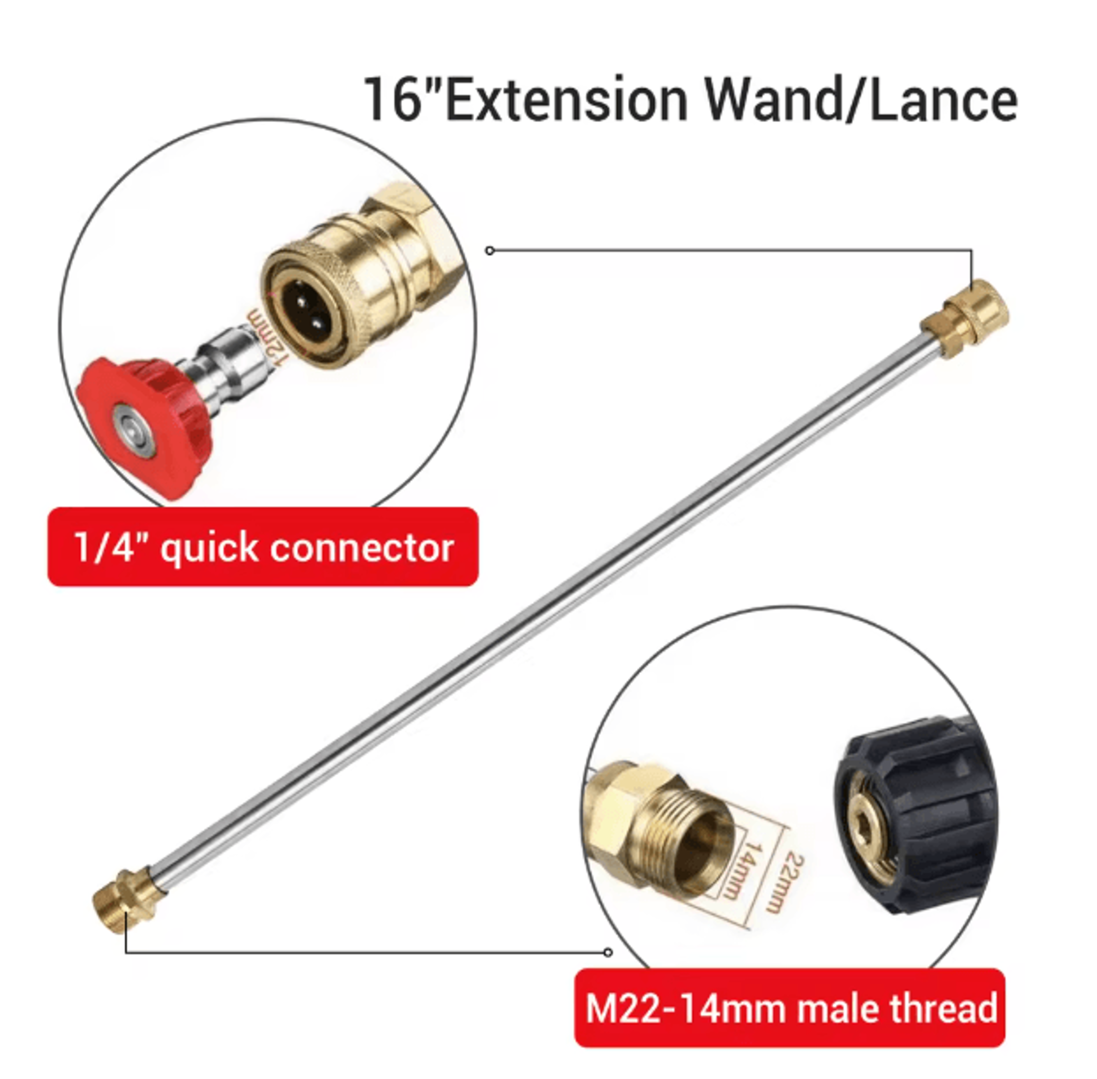 Premium HighPressure Washer Gun With Power Washer Spray Wand And 5 Quick Connect Nozzles 5