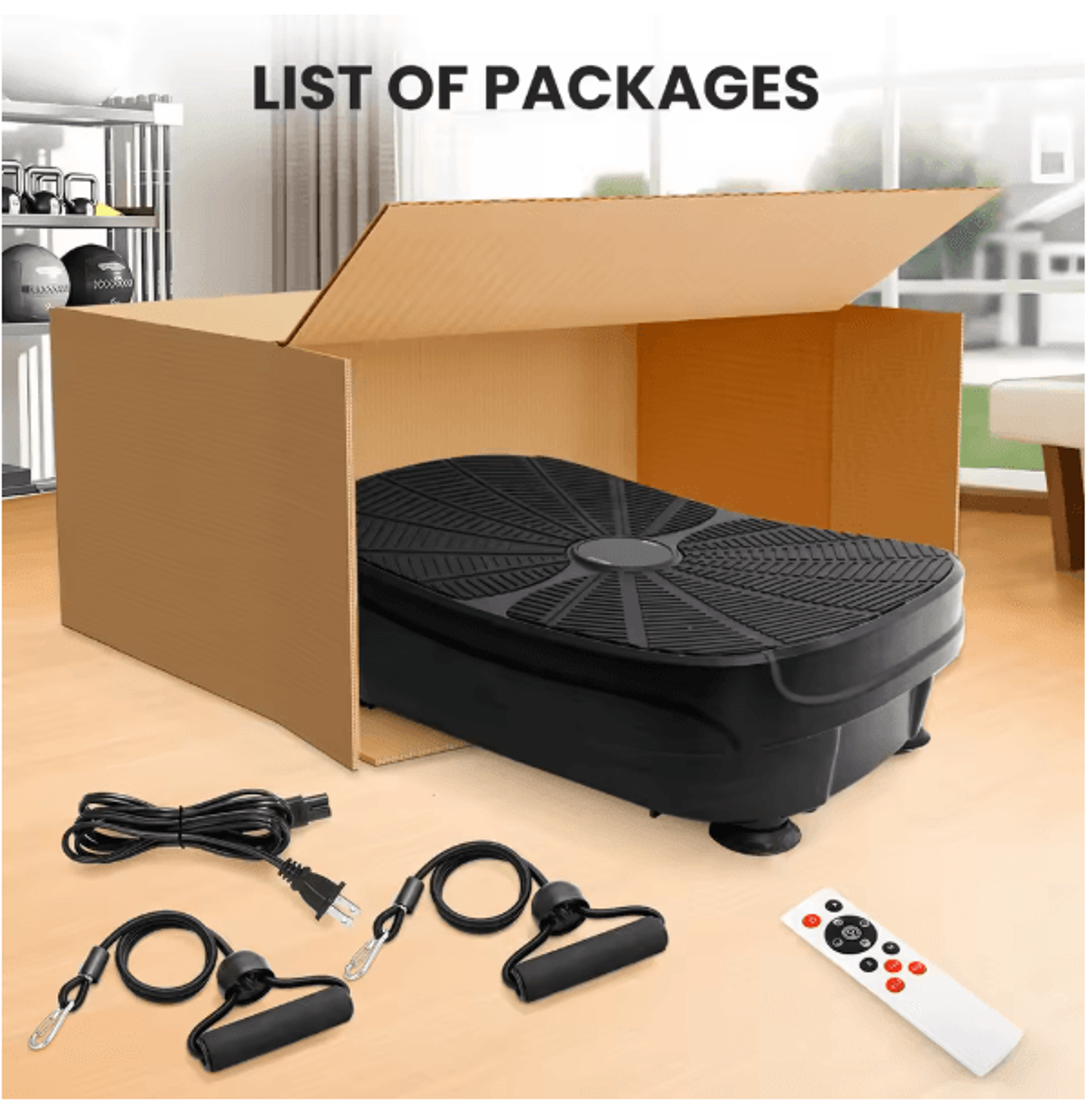 Portable Vibration Plate Exercise Machine With Resistance Bands And 9 Preset Modes For Whole Body W 4