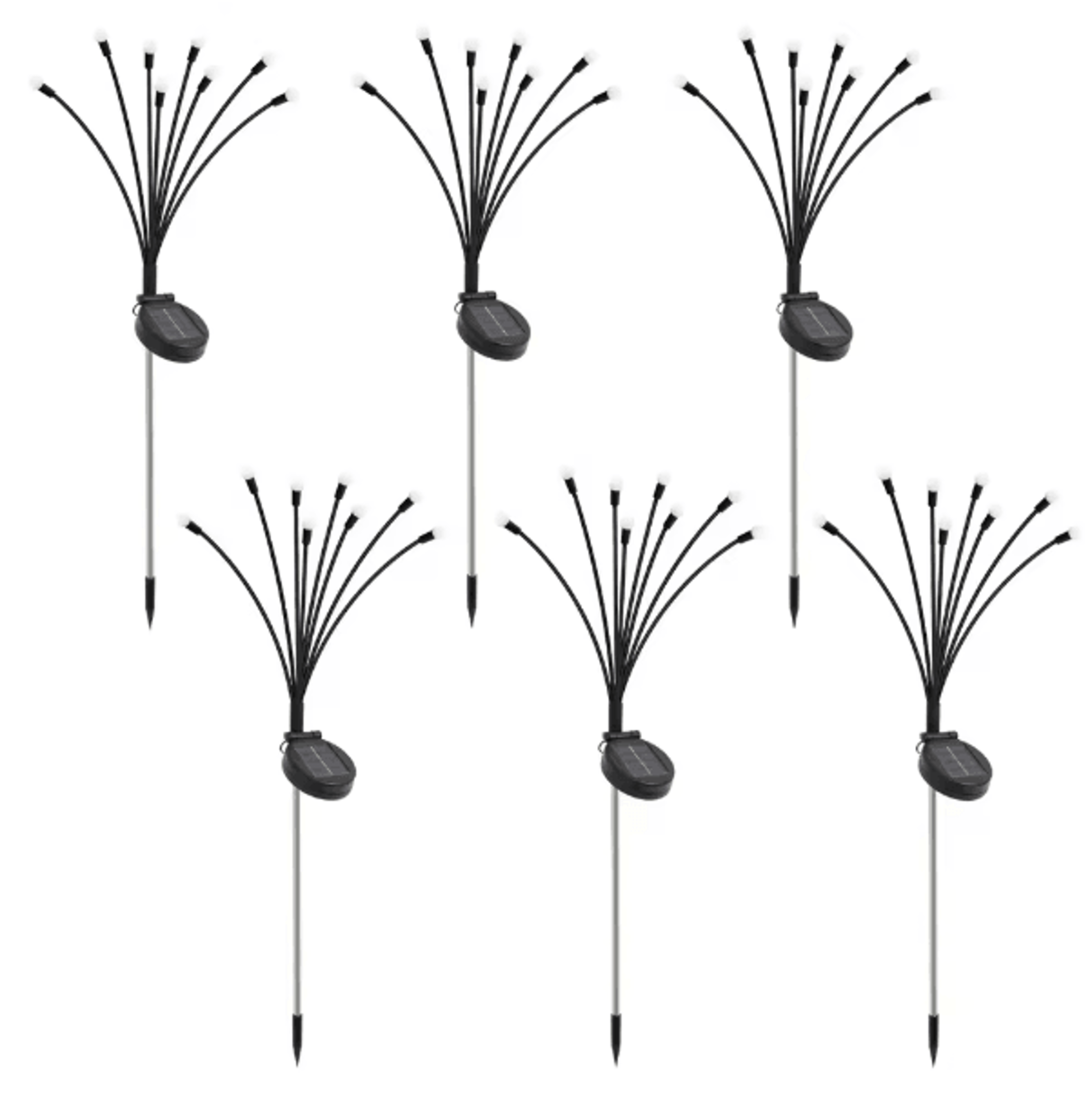8 Head Solar Firefly Lights Waterproof Swaying Outdoor Garden Pathway Lights With Flexible Stems 8