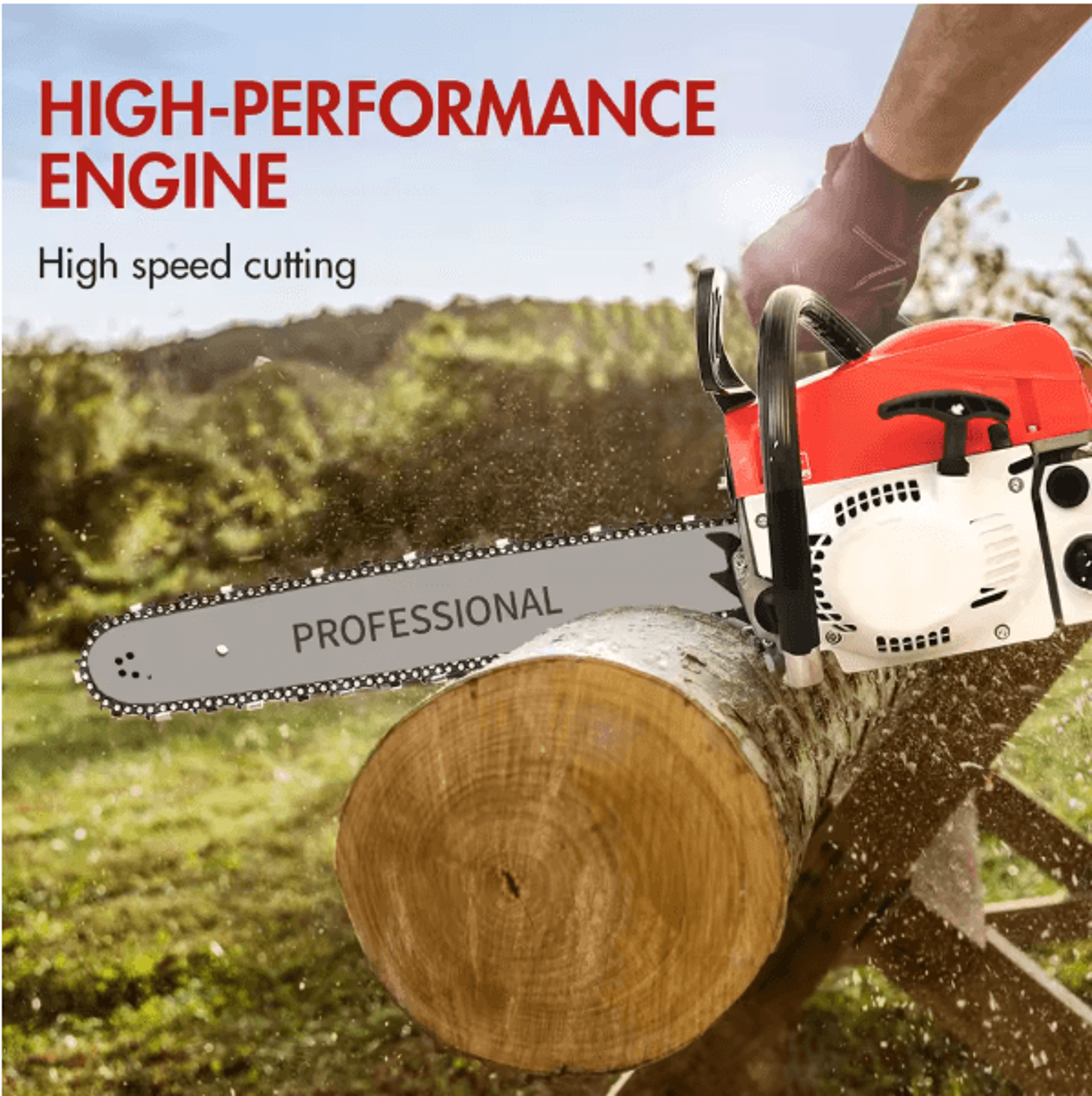 52cc 2 Stroke 20 Inch Gas Chainsaw Portable Air Cooled Wood Cutting Saw For Logging And Firewood 2