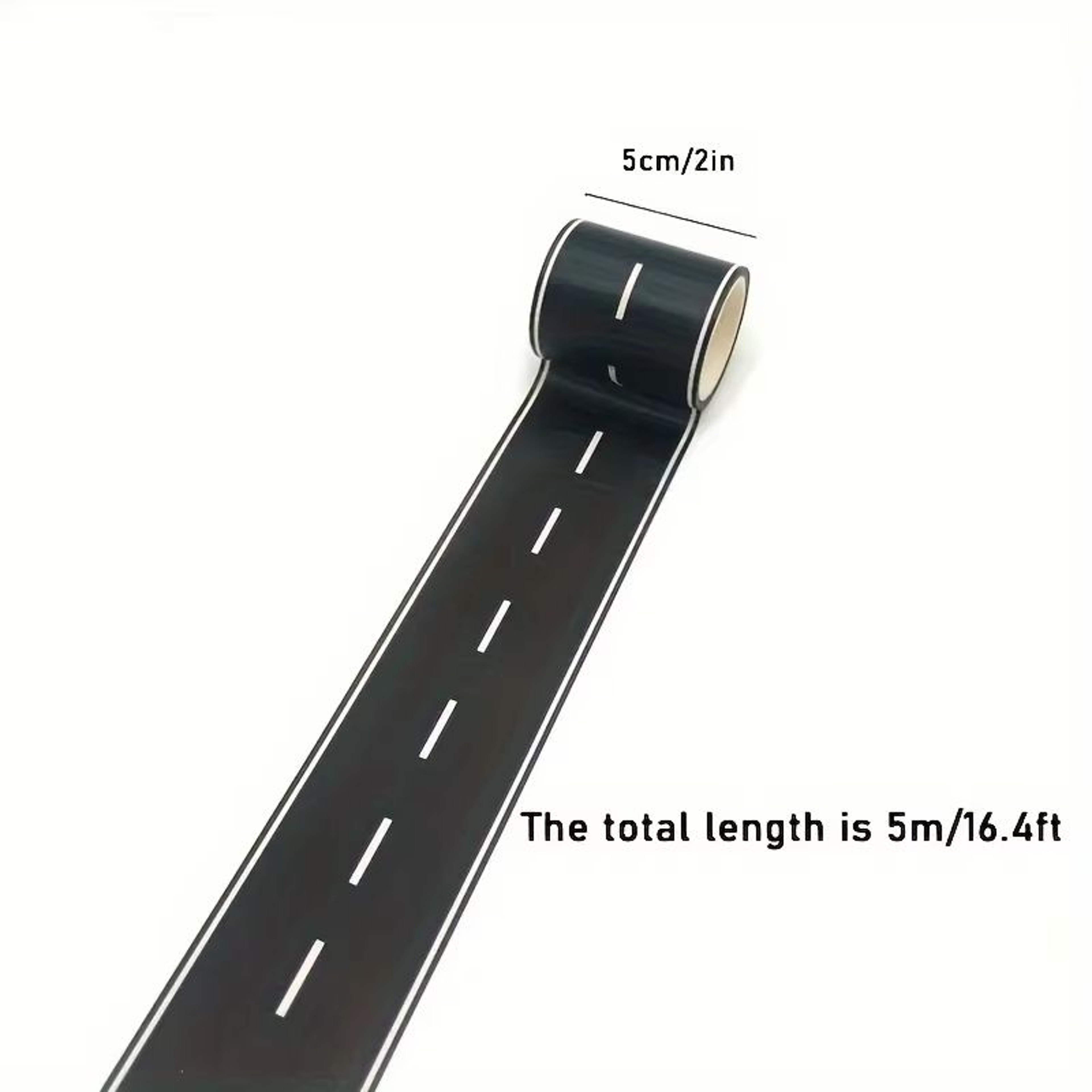 Reusable Road Tape Stickers Cartoon Race Track Decor In Black Polyurethane For Parties And Toy Car  2
