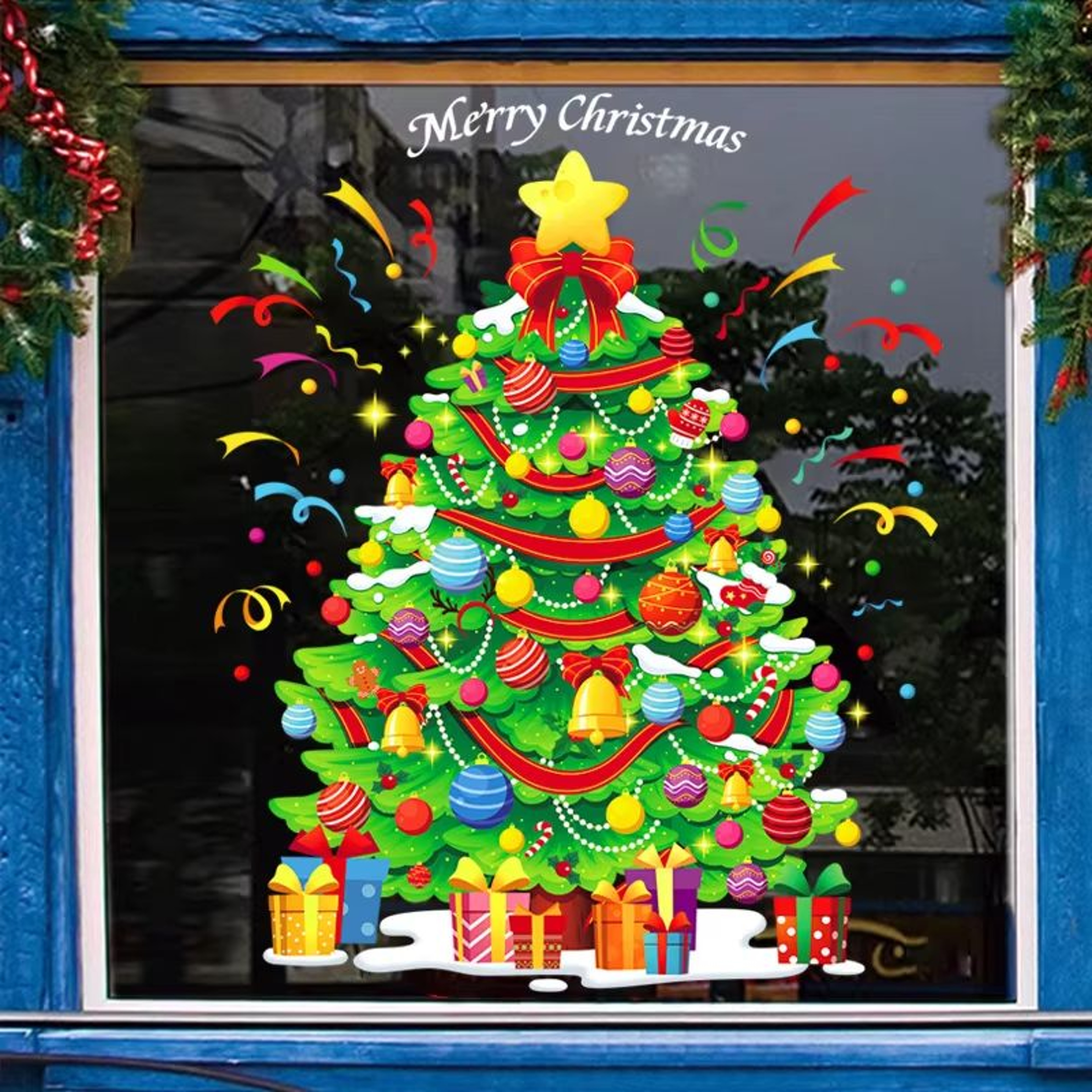 137pcs Christmas Window Clings Snowflake And Window Flower PVC Static Stickers For Glass Reusable W 10