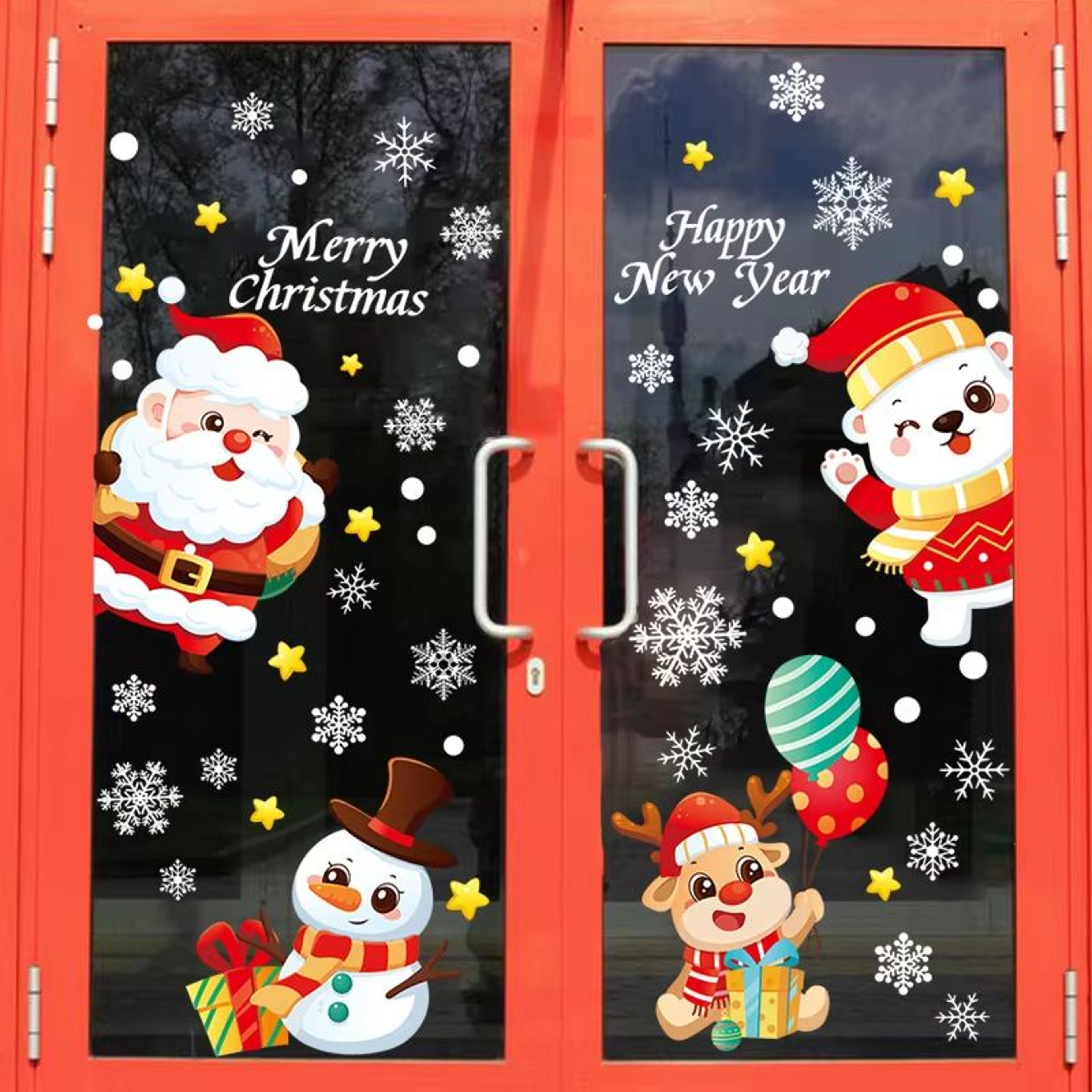 137pcs Christmas Window Clings Snowflake And Window Flower PVC Static Stickers For Glass Reusable W 12