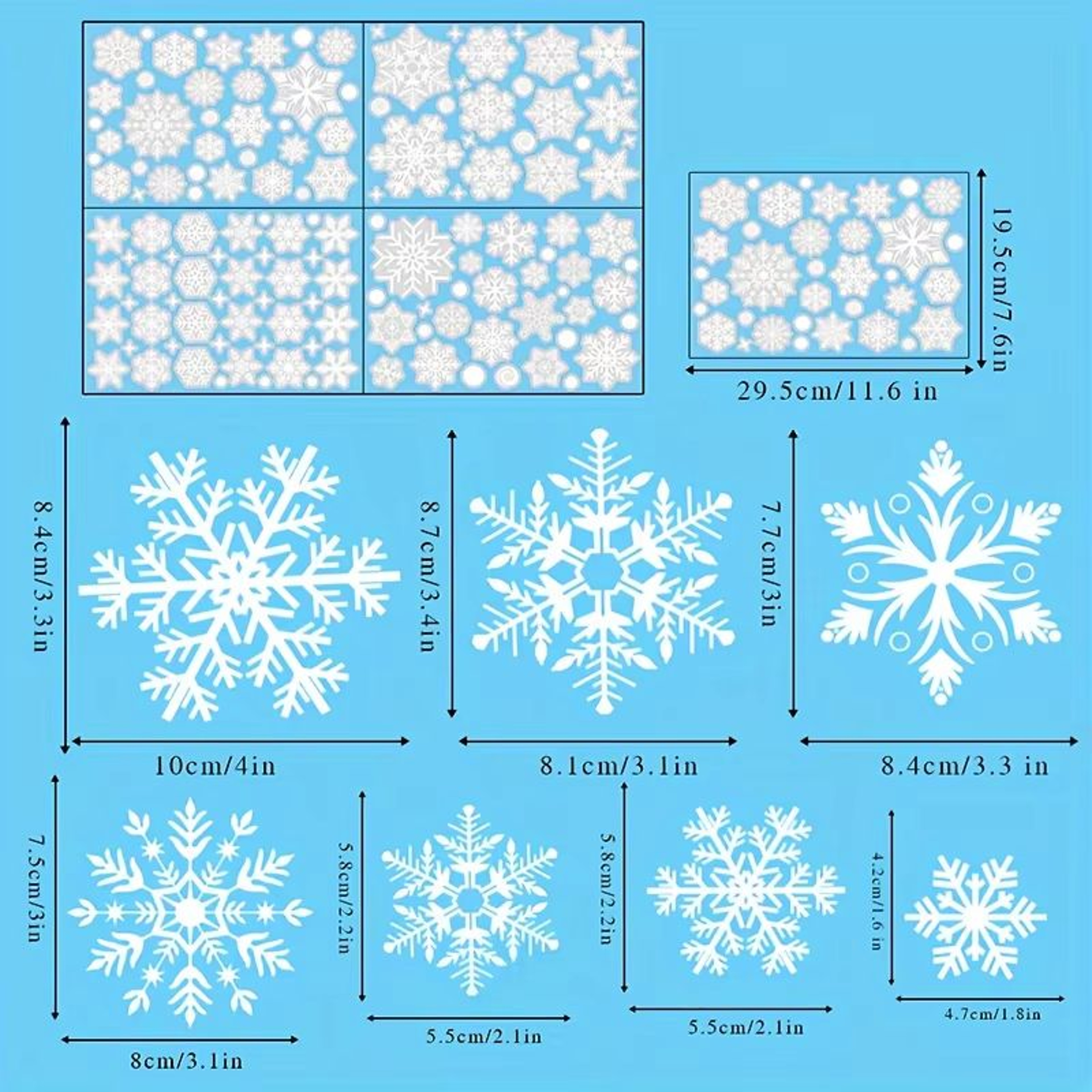 137pcs Christmas Window Clings Snowflake And Window Flower PVC Static Stickers For Glass Reusable W 4