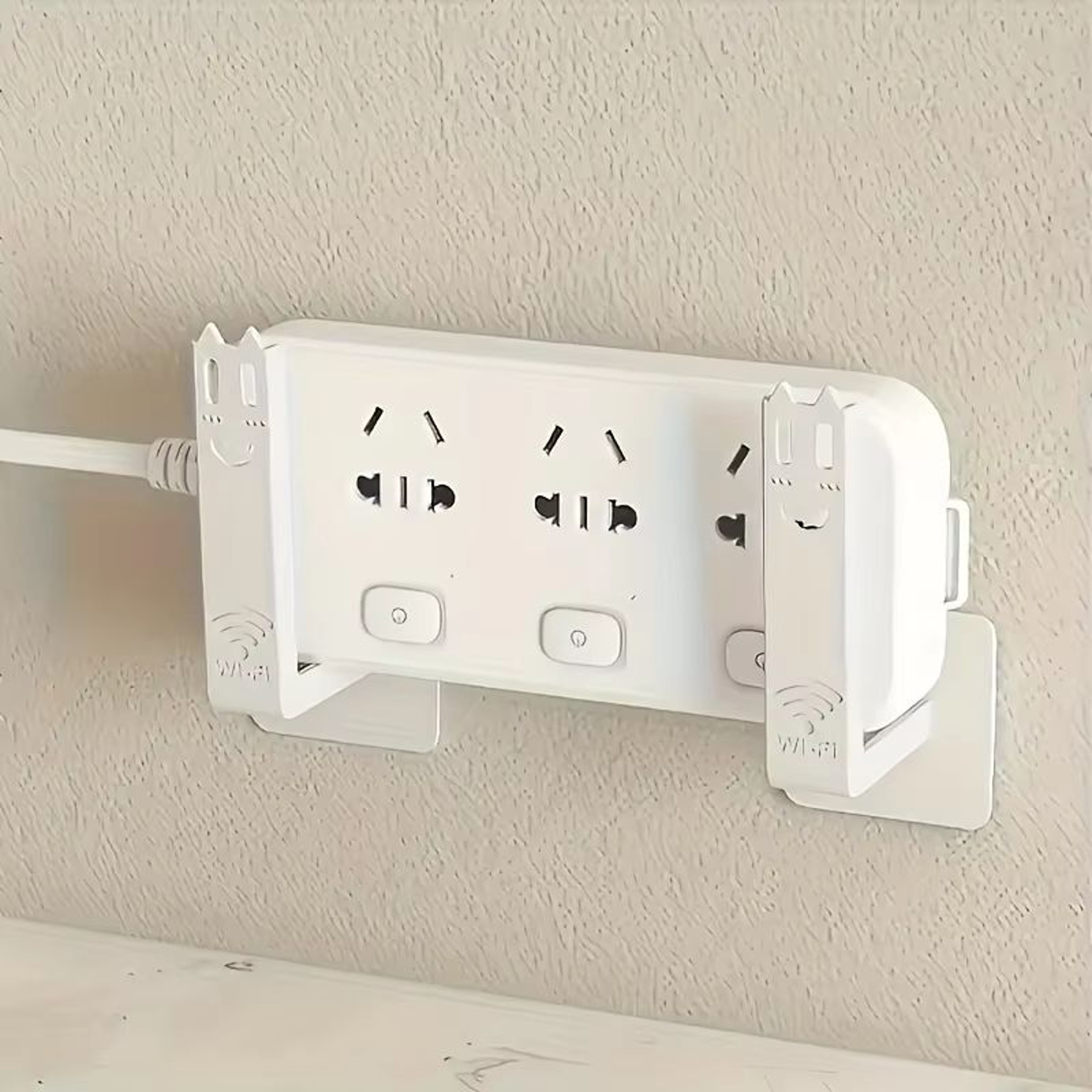 2pcs No Drill Router Shelf Wall Mounted Set Top Box Holder With Hooks Ventilated Metal Organizer Ra 3