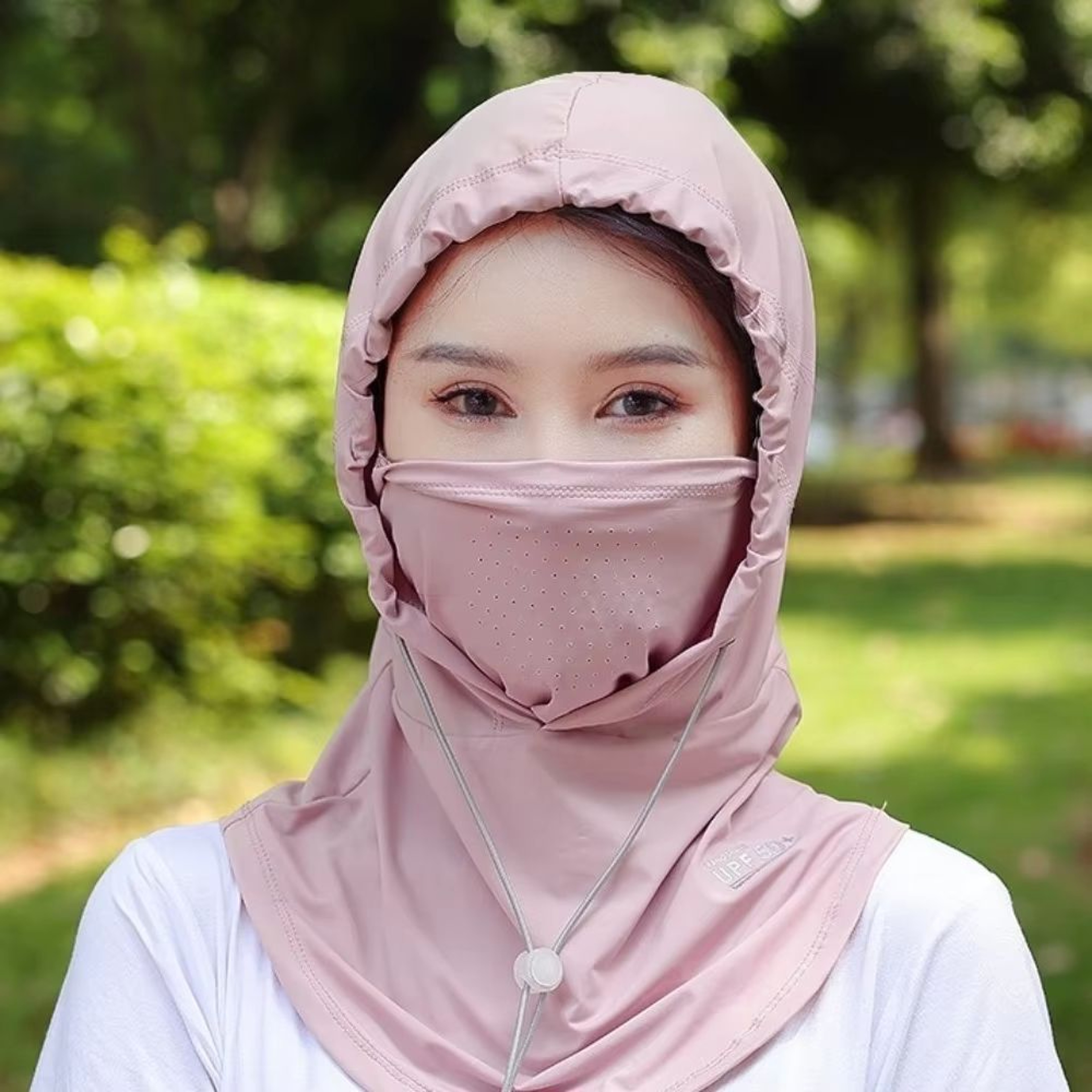 Unisex AntiUV Summer Hat With Breathable Mask Shawl  Ice Silk Outdoor Sports Cap For Beach Hiking A 12