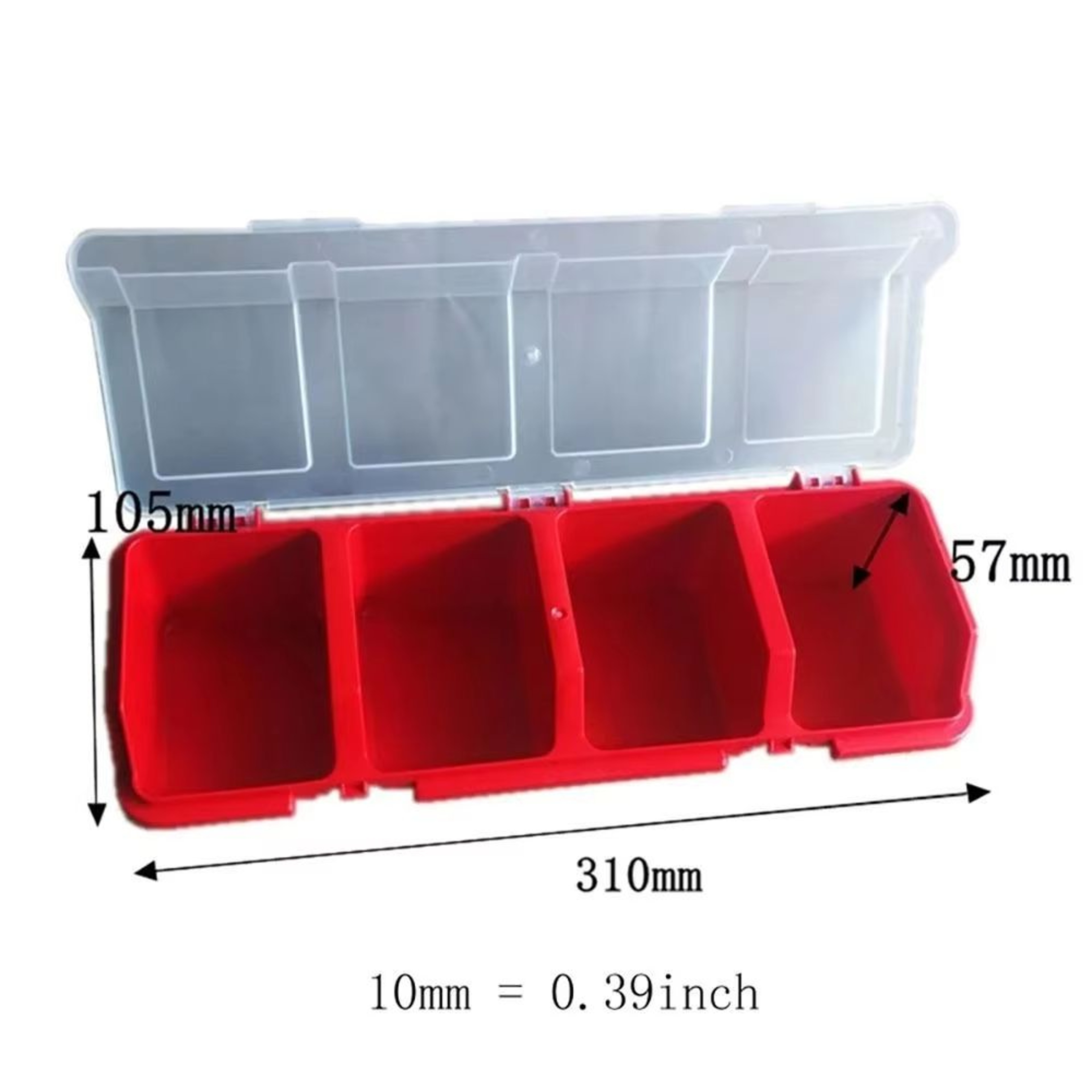 4Compartment Parts Storage Box With Lid Clear Screw Organizer Box For Small Hardware Crafts And Too 4