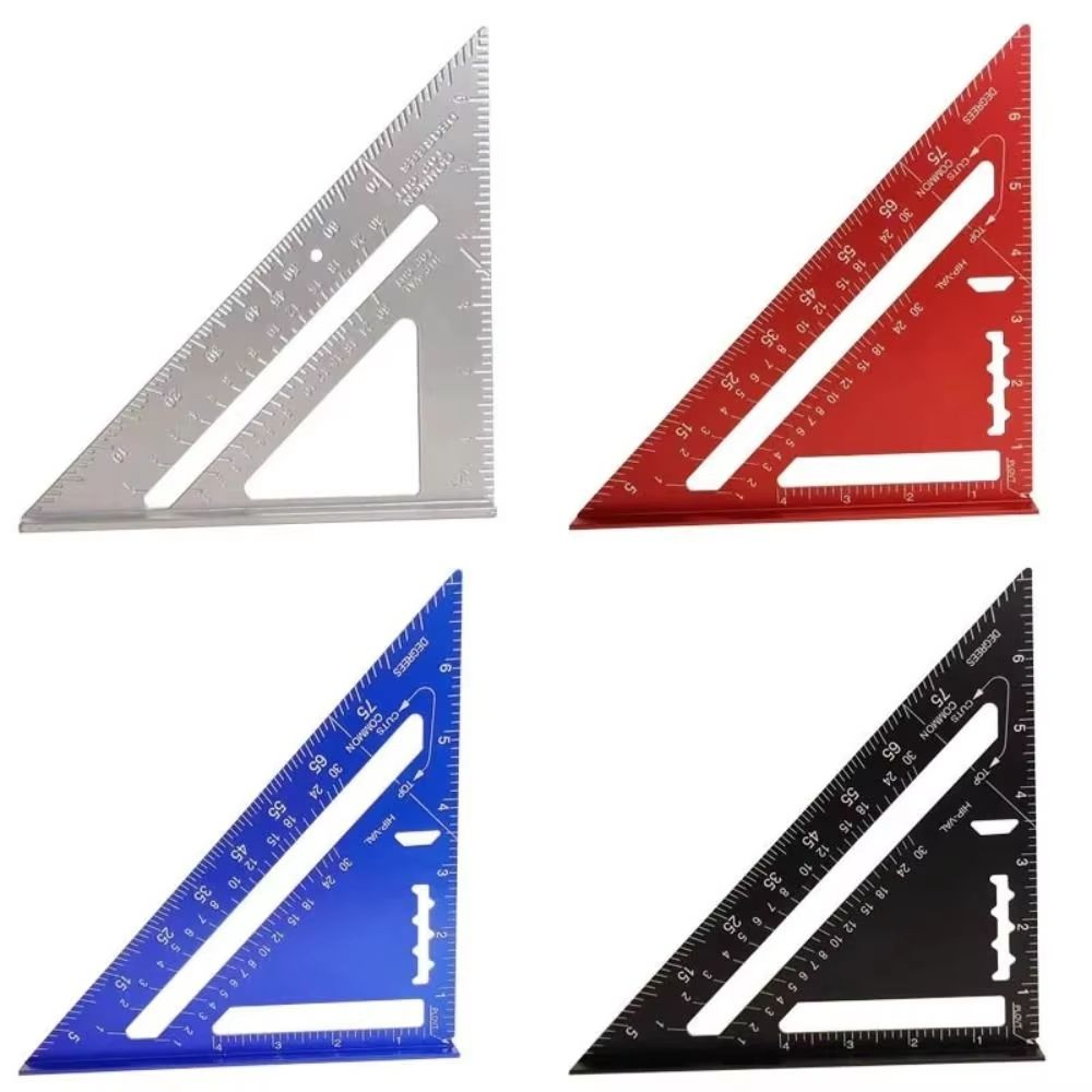 7inch Aluminium Triangle Ruler Carpenter Speed Square With Inch And Metric Scales For Woodworking A 5