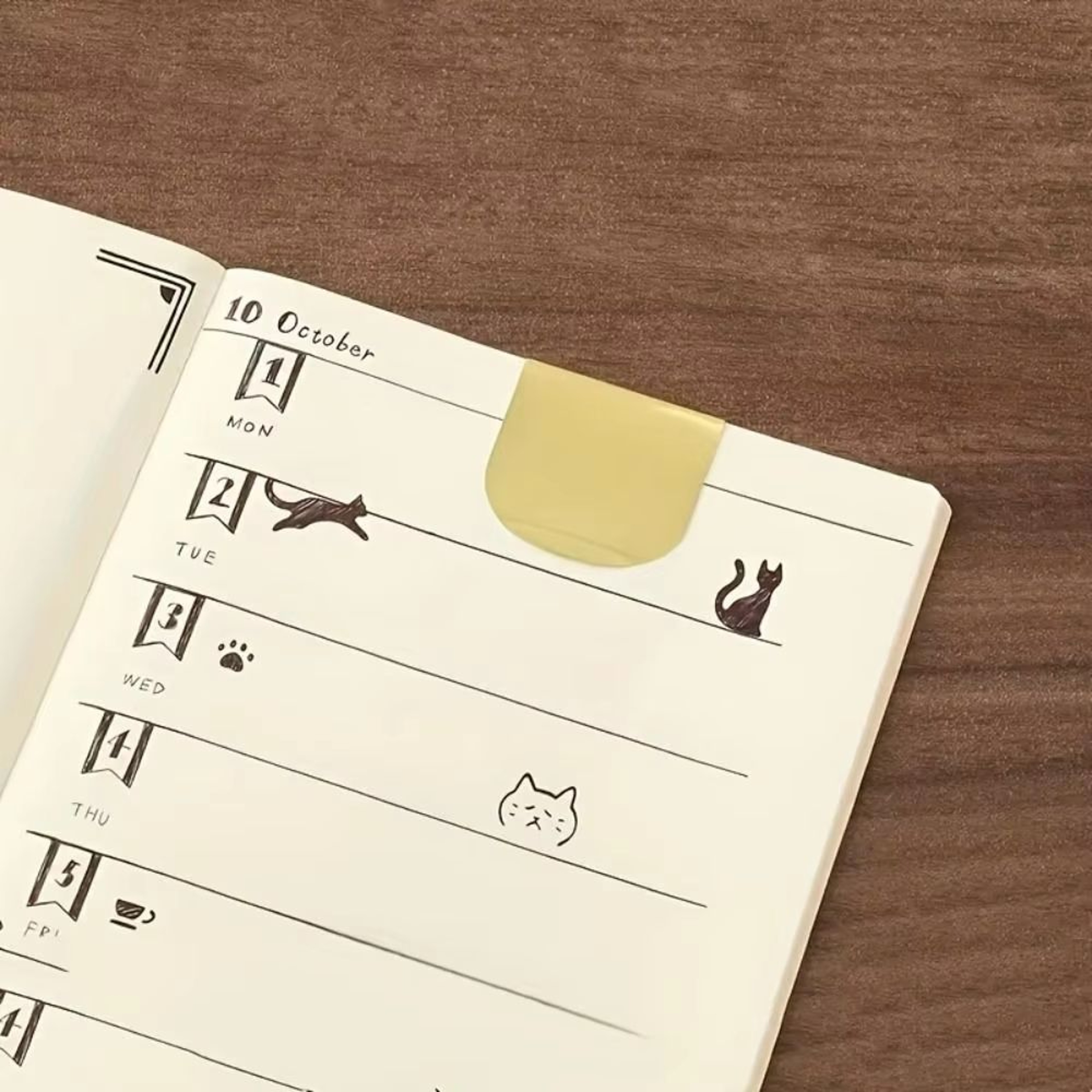 Cat Pattern Multifunctional Bookmark Ruler For Planners 3
