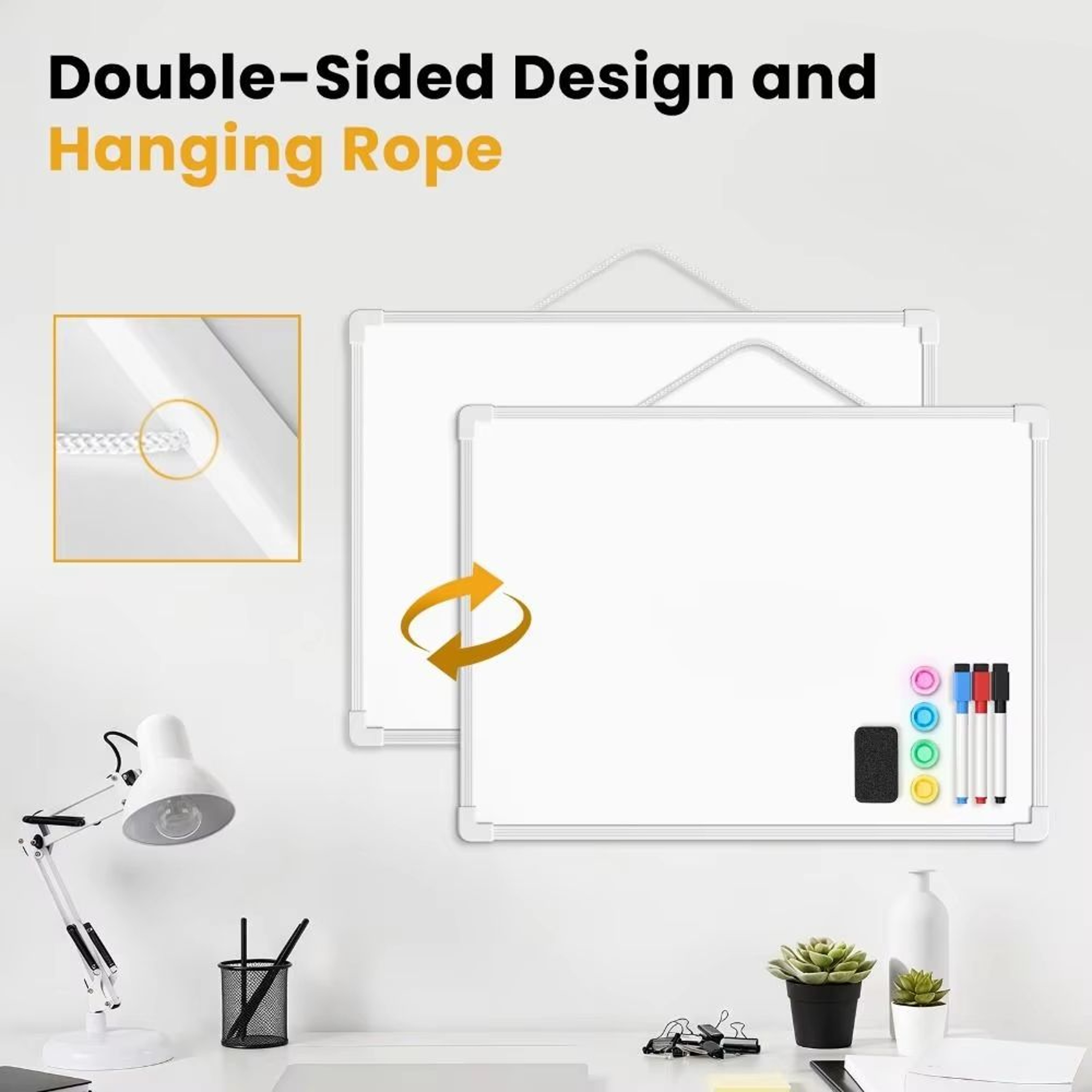 Magnetic DoubleSided Dry Erase Board With Markers  Magnets 16 X 12 1