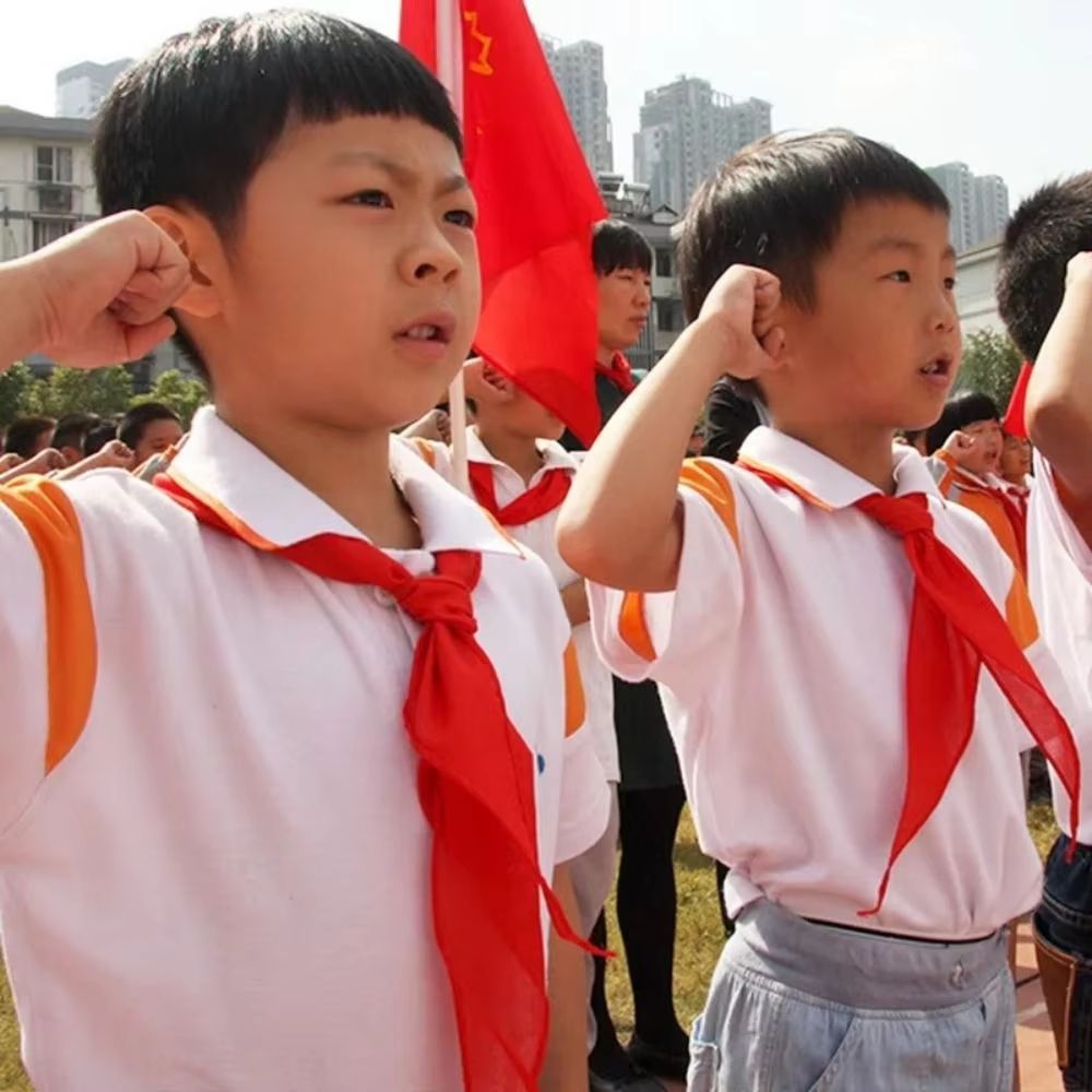 Red Triangle Cotton Youth Scarf 4724in Traditional School  Ceremony Neckerchief 3