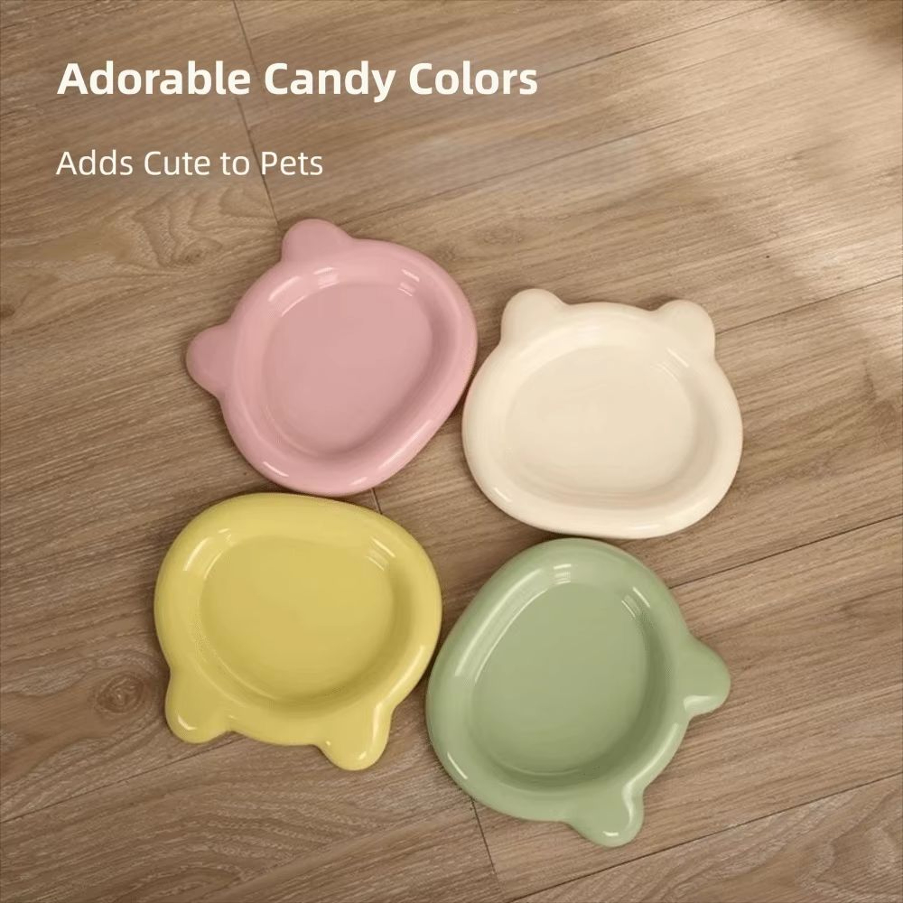 Durable Cute Plastic PP Cat Bowl For Food  Water 4