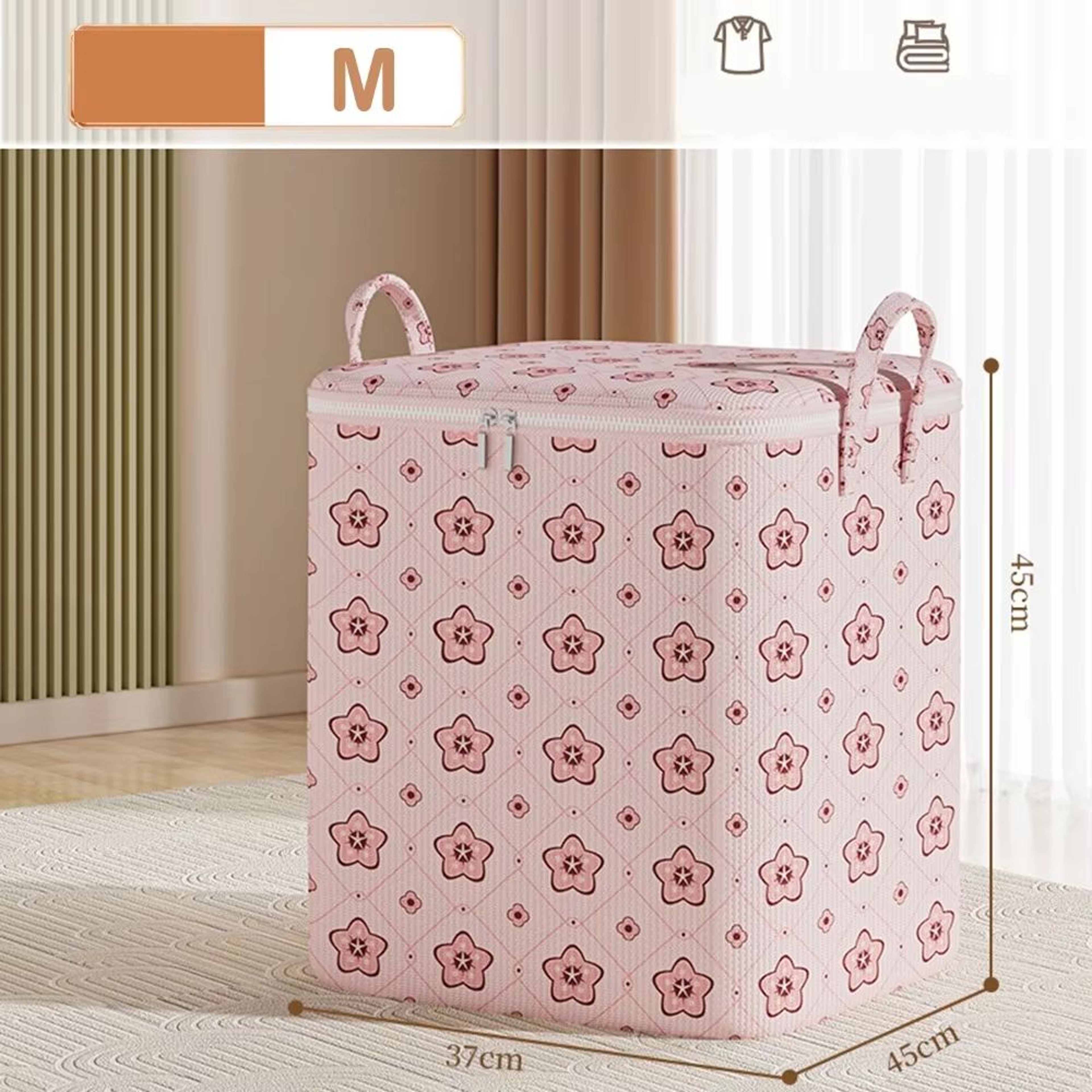 Foldable Large Capacity Cherry Blossom Clothes Storage Bags Set 7