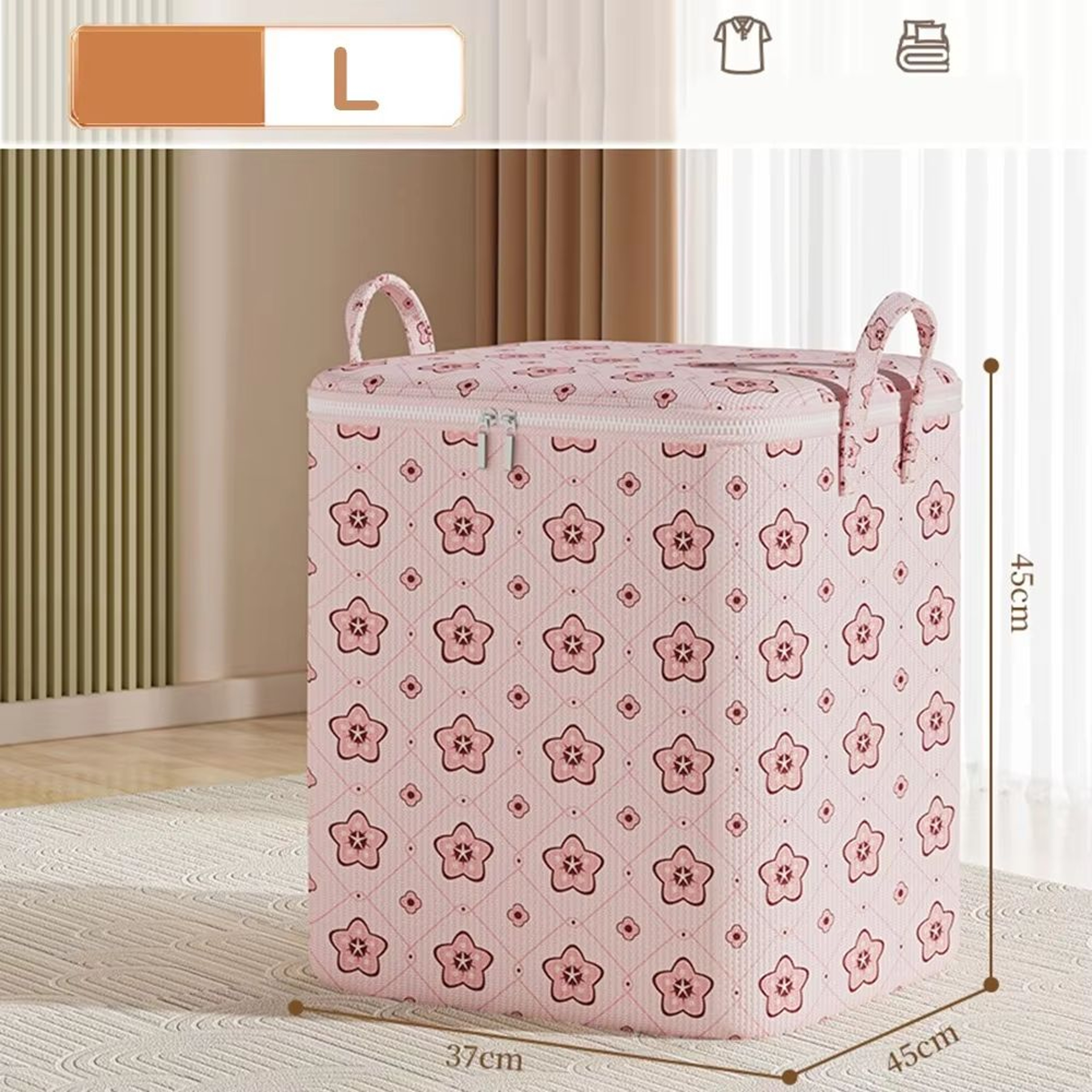 Foldable Large Capacity Cherry Blossom Clothes Storage Bags Set 8