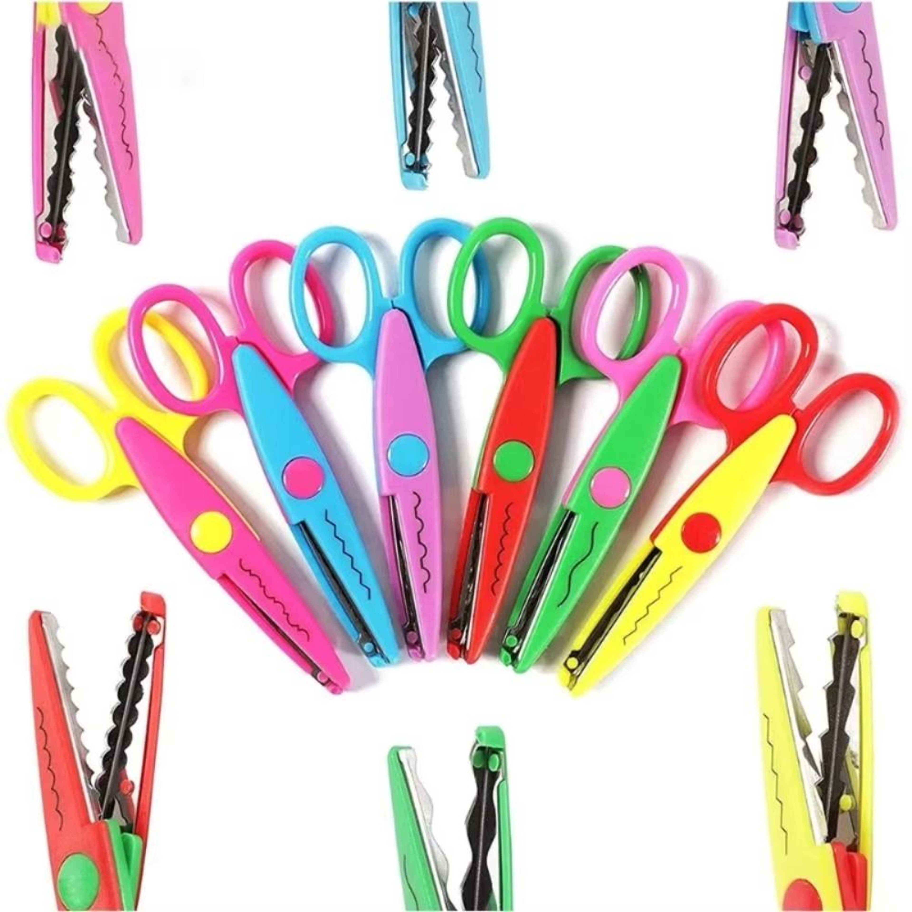Color Lace DIY Scissors 67in Comfortable Grip Wavy Pattern Art  Safety Scissors 3