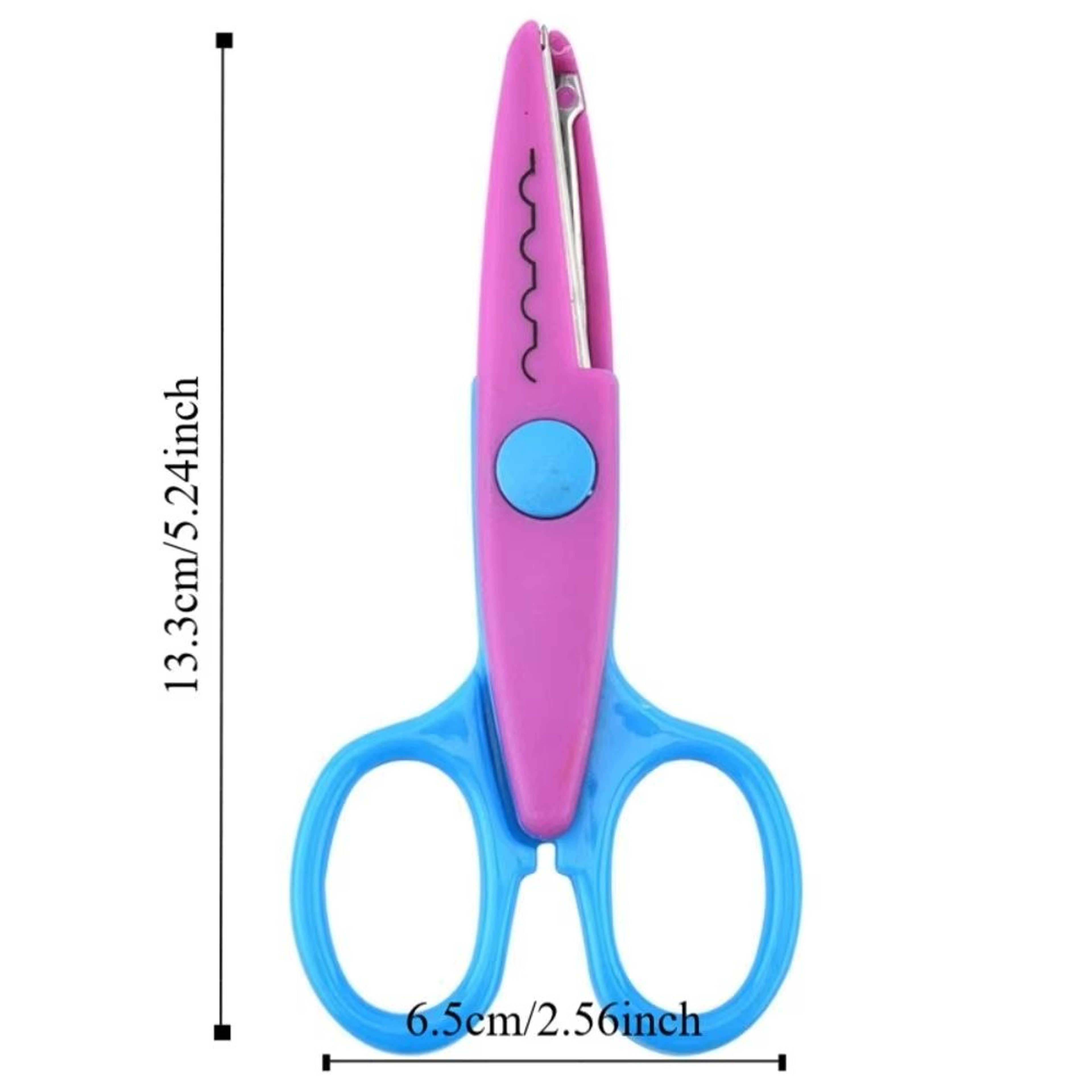 Color Lace DIY Scissors 67in Comfortable Grip Wavy Pattern Art  Safety Scissors 5