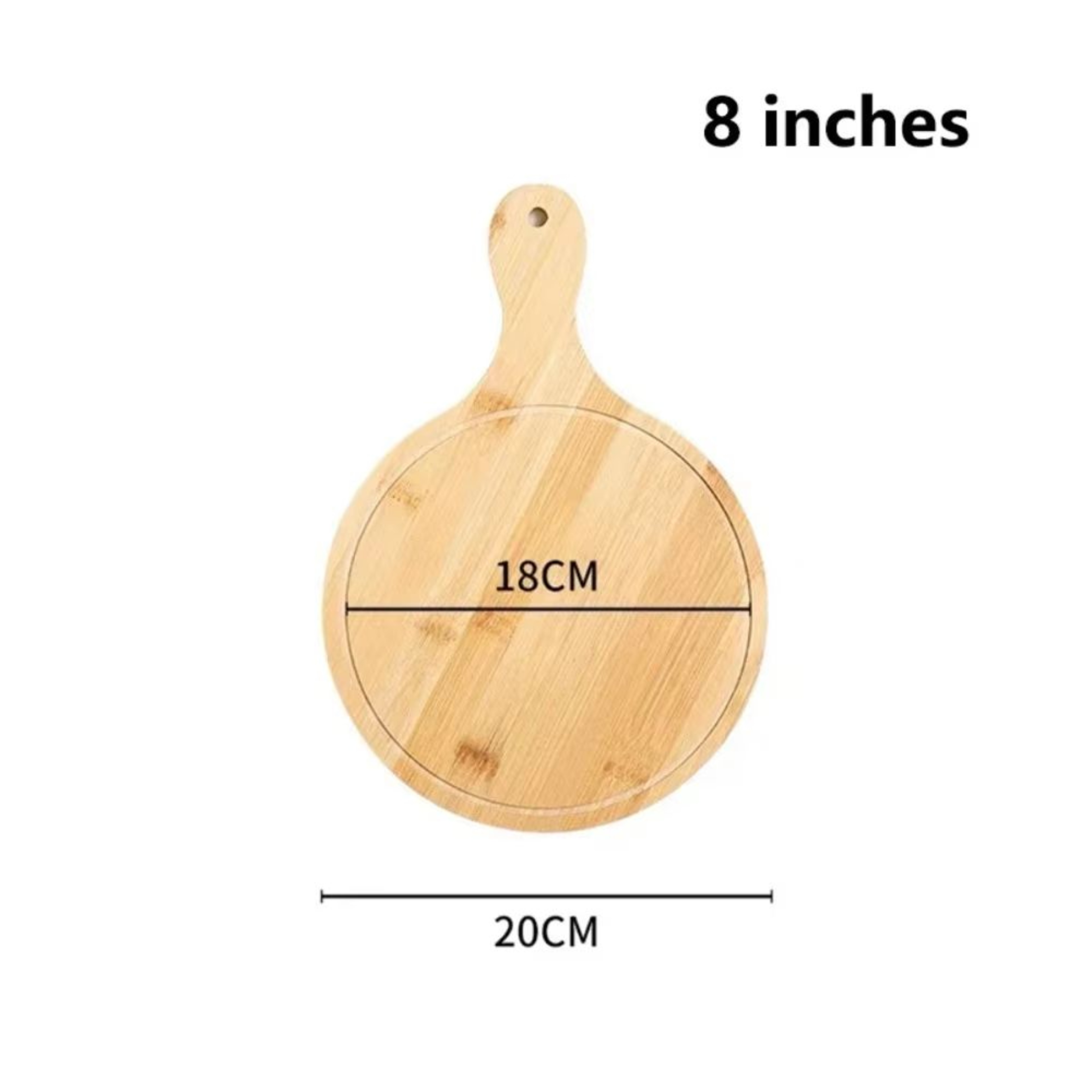 Round Bamboo Pizza Board With Handle 610in MultiUse Serving  Cutting Tray 6