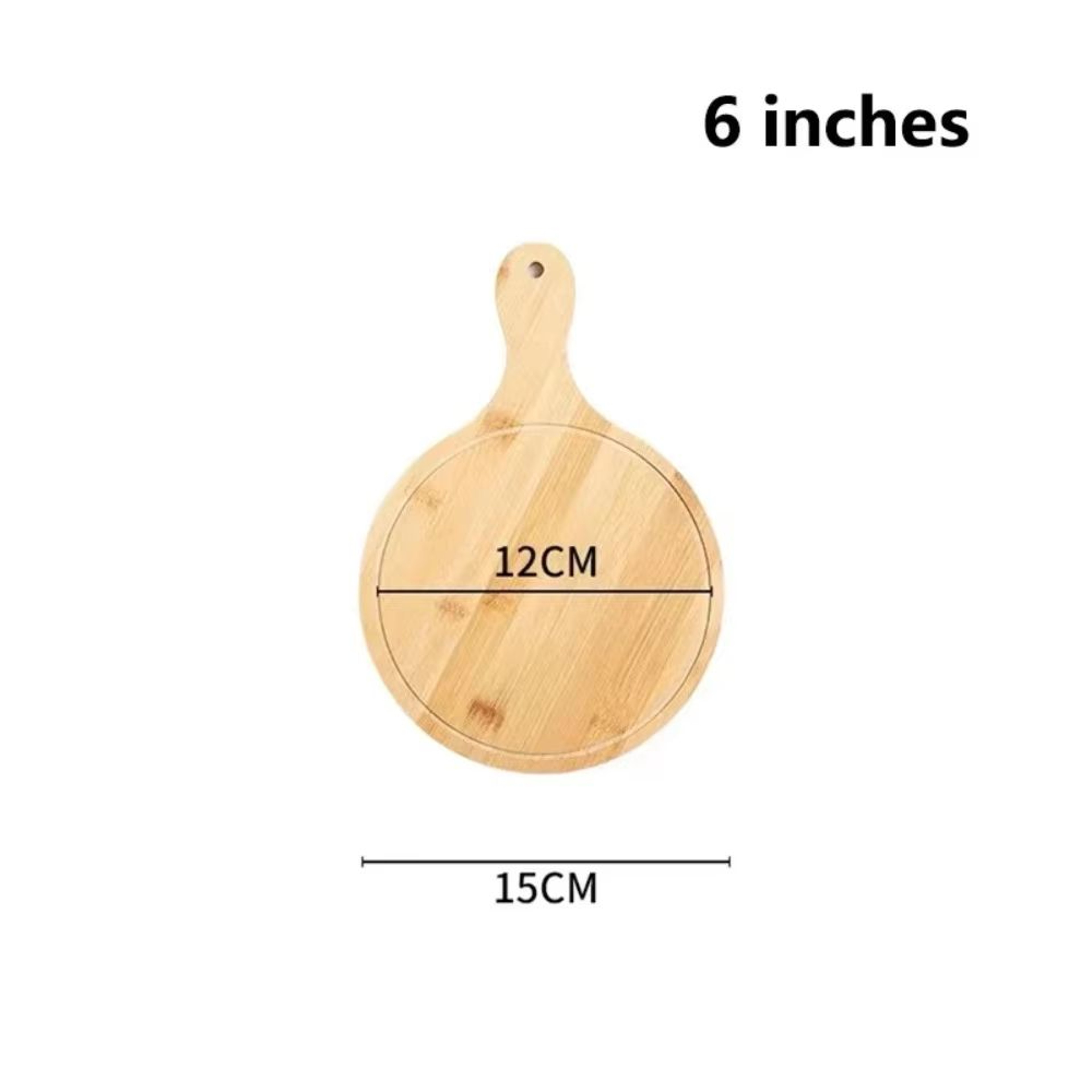 Round Bamboo Pizza Board With Handle 610in MultiUse Serving  Cutting Tray 7