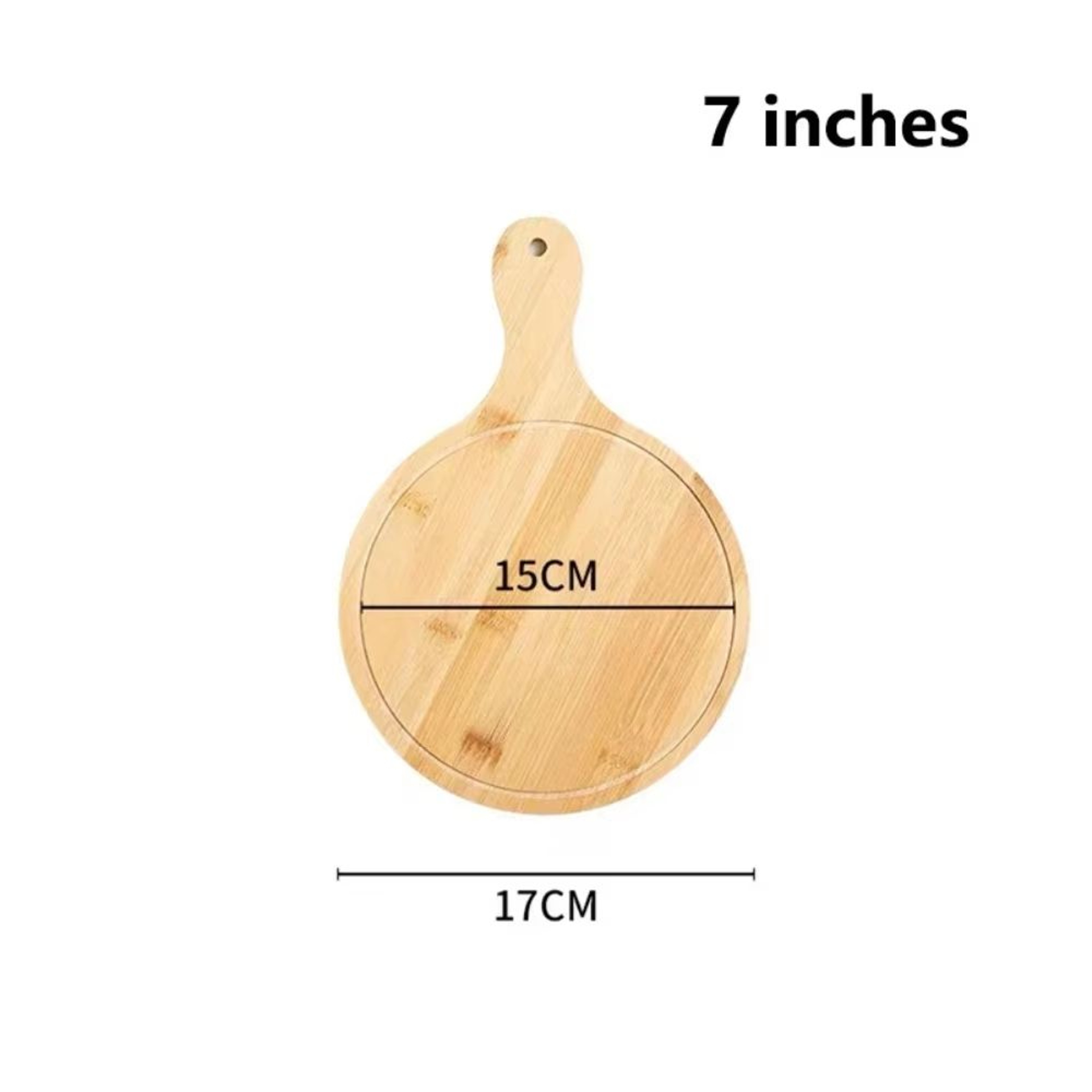Round Bamboo Pizza Board With Handle 610in MultiUse Serving  Cutting Tray 8
