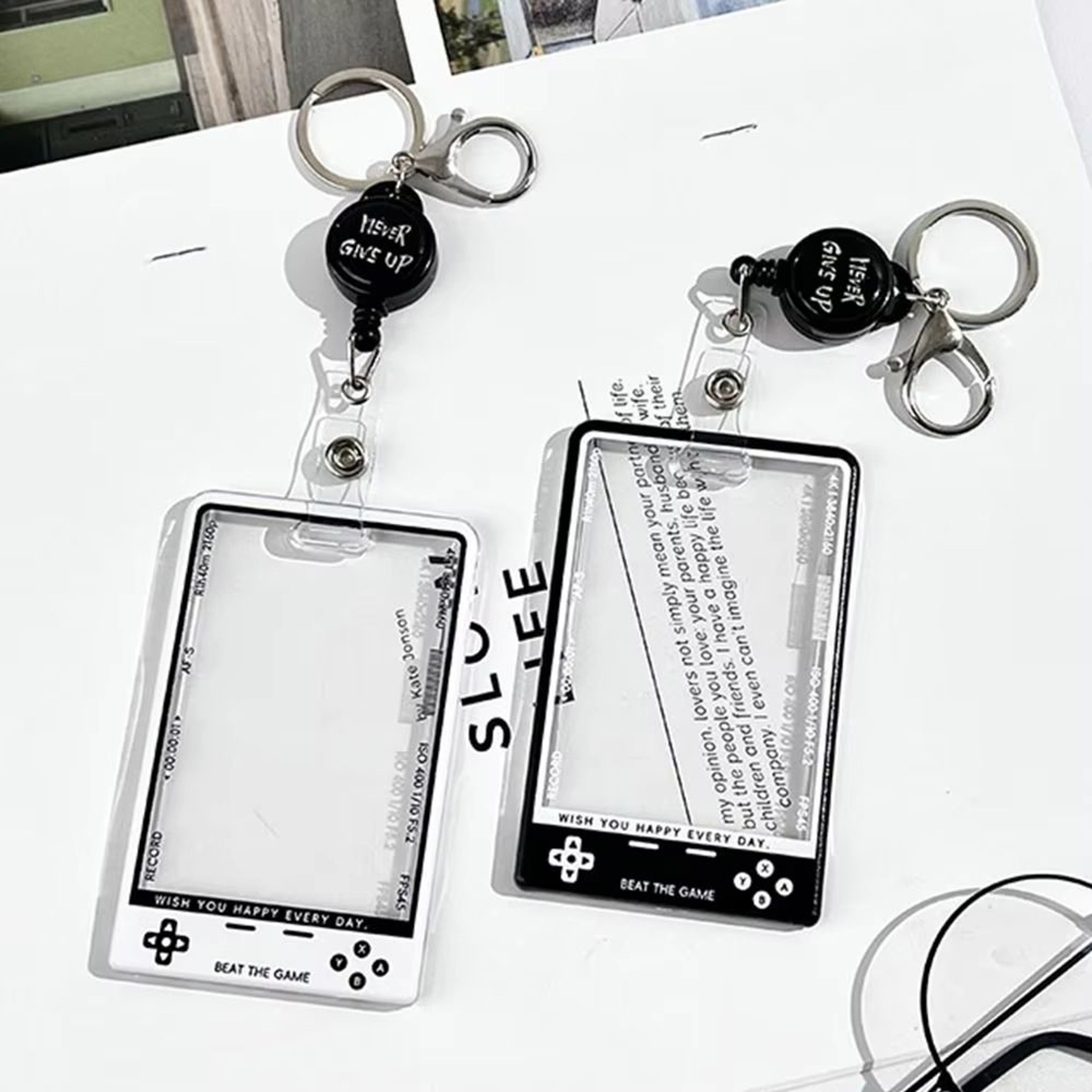 Transparent Kpop Photocard Holder With Lanyard Student ID Card Protector Display Case 0