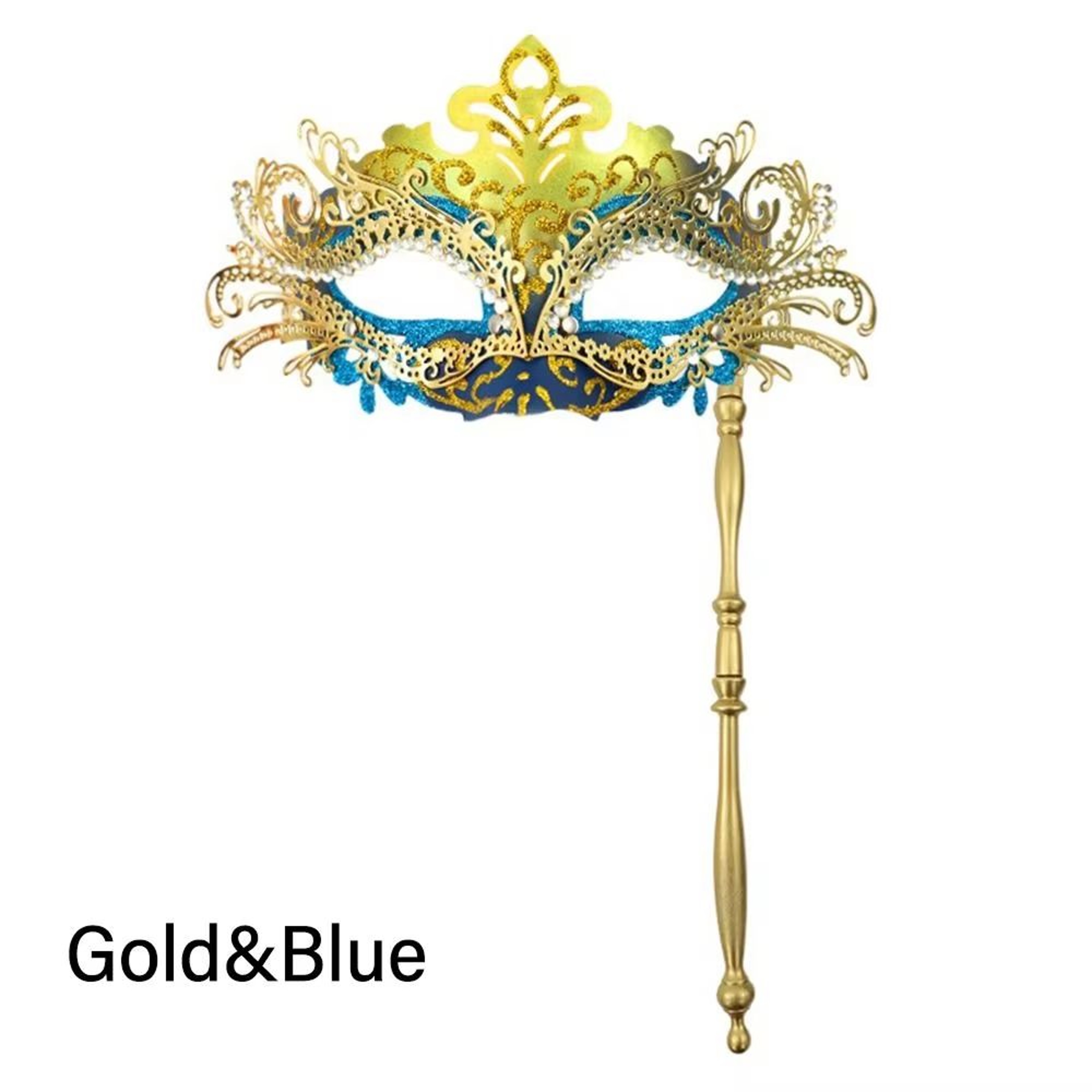 Handheld Venetian Masquerade Mask Elegant Party Costume Accessory 11
