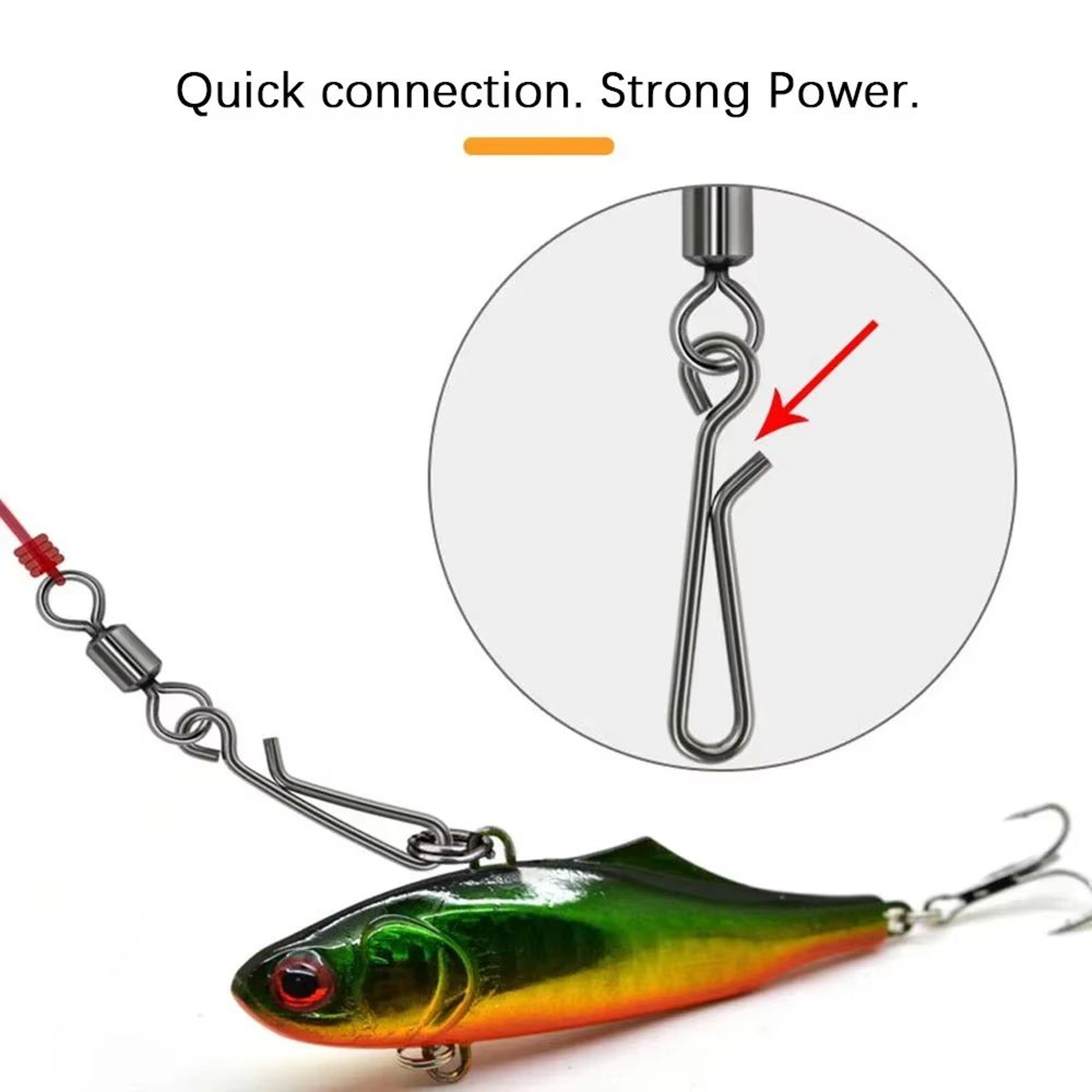 Saltwater Fishing Rolling Swivels With Barrel Snap Connectors 1050pcs 2