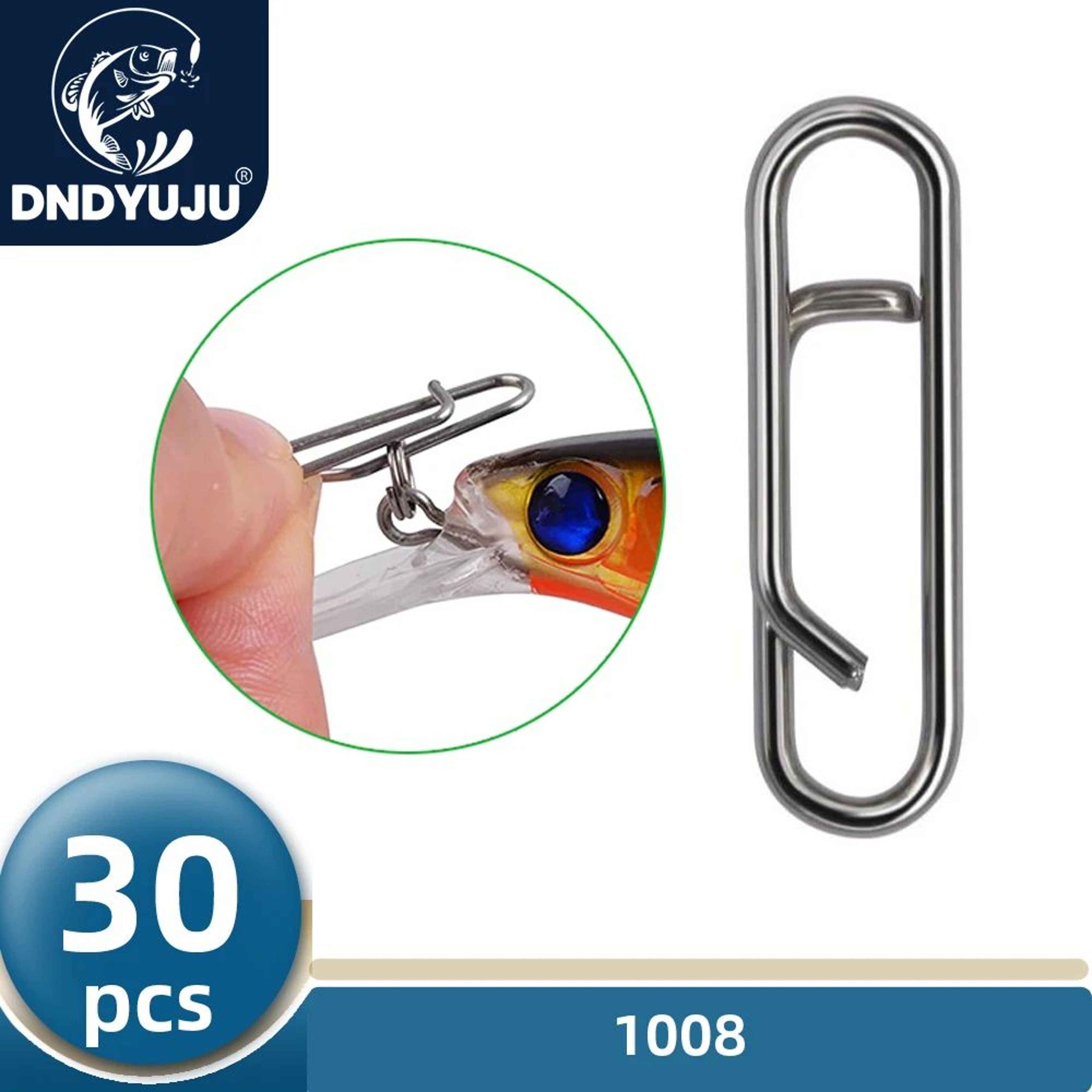 30Piece Stainless Steel Fishing Interlock Snap Barrel Swivel Connector Set 0