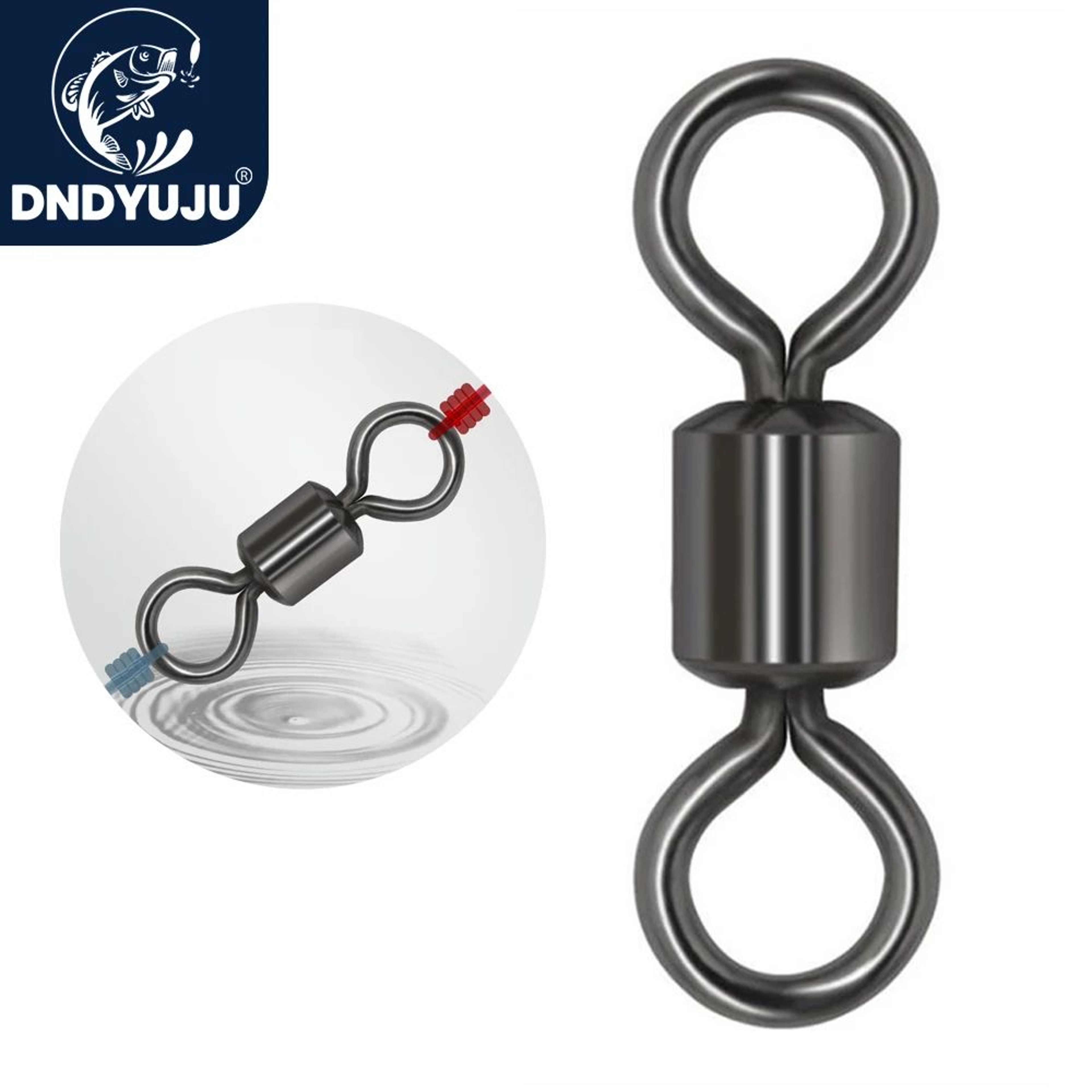 100Piece Stainless Steel Rolling Fishing Swivels And Ring Connectors Set 0