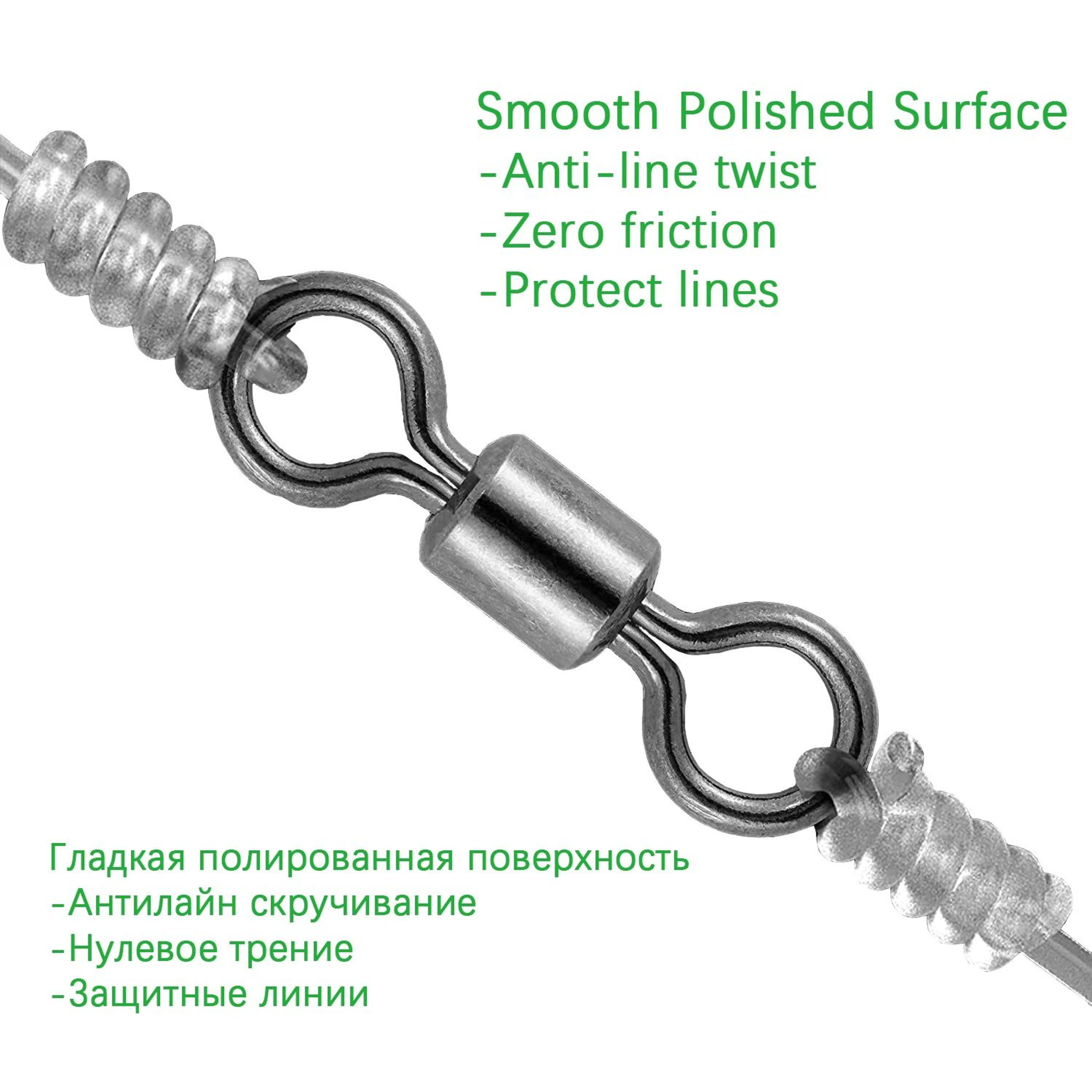 100Piece Stainless Steel Rolling Fishing Swivels And Ring Connectors Set 4