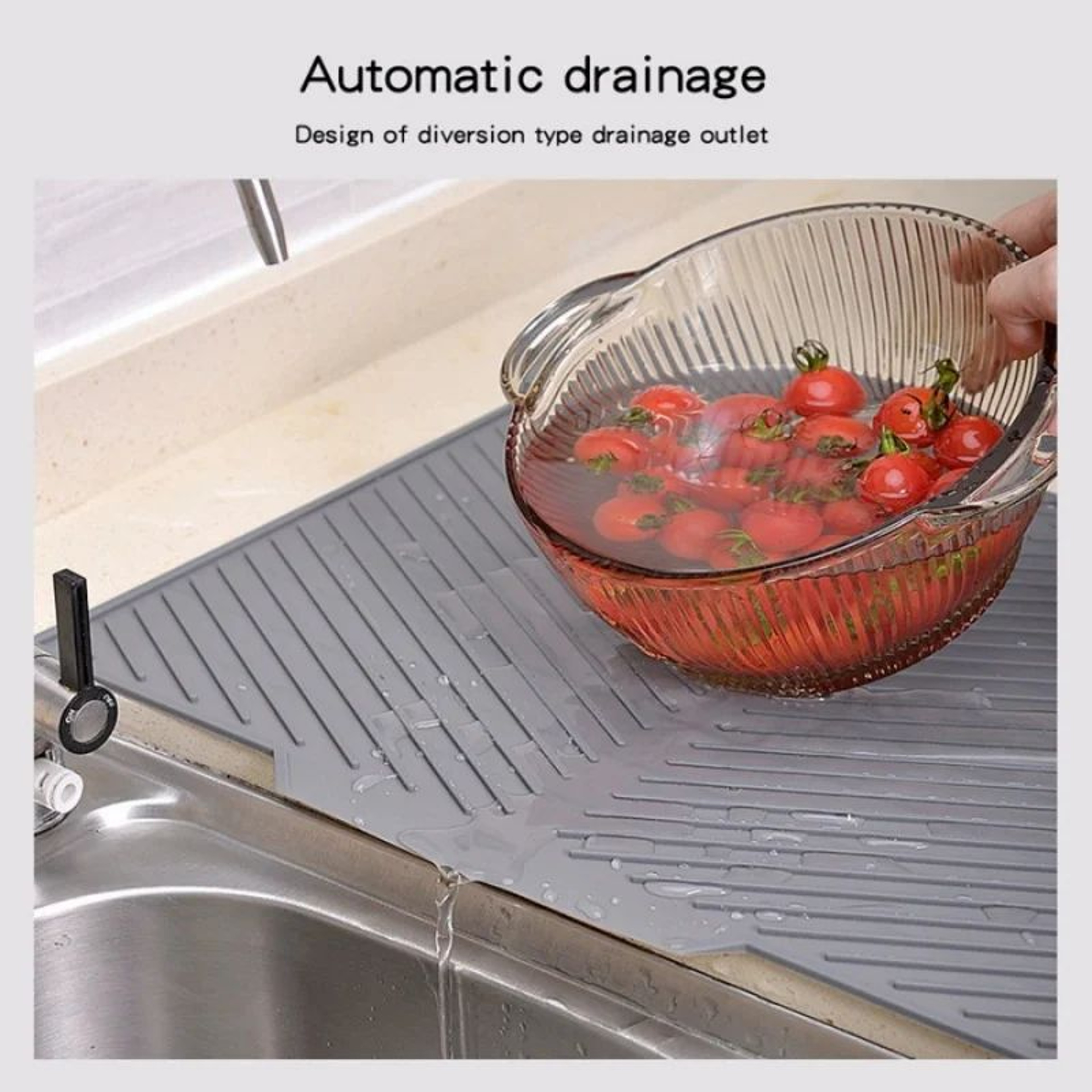 Silicone Draining  Storage Pad With Slope Drainage And NonSlip Surface 4