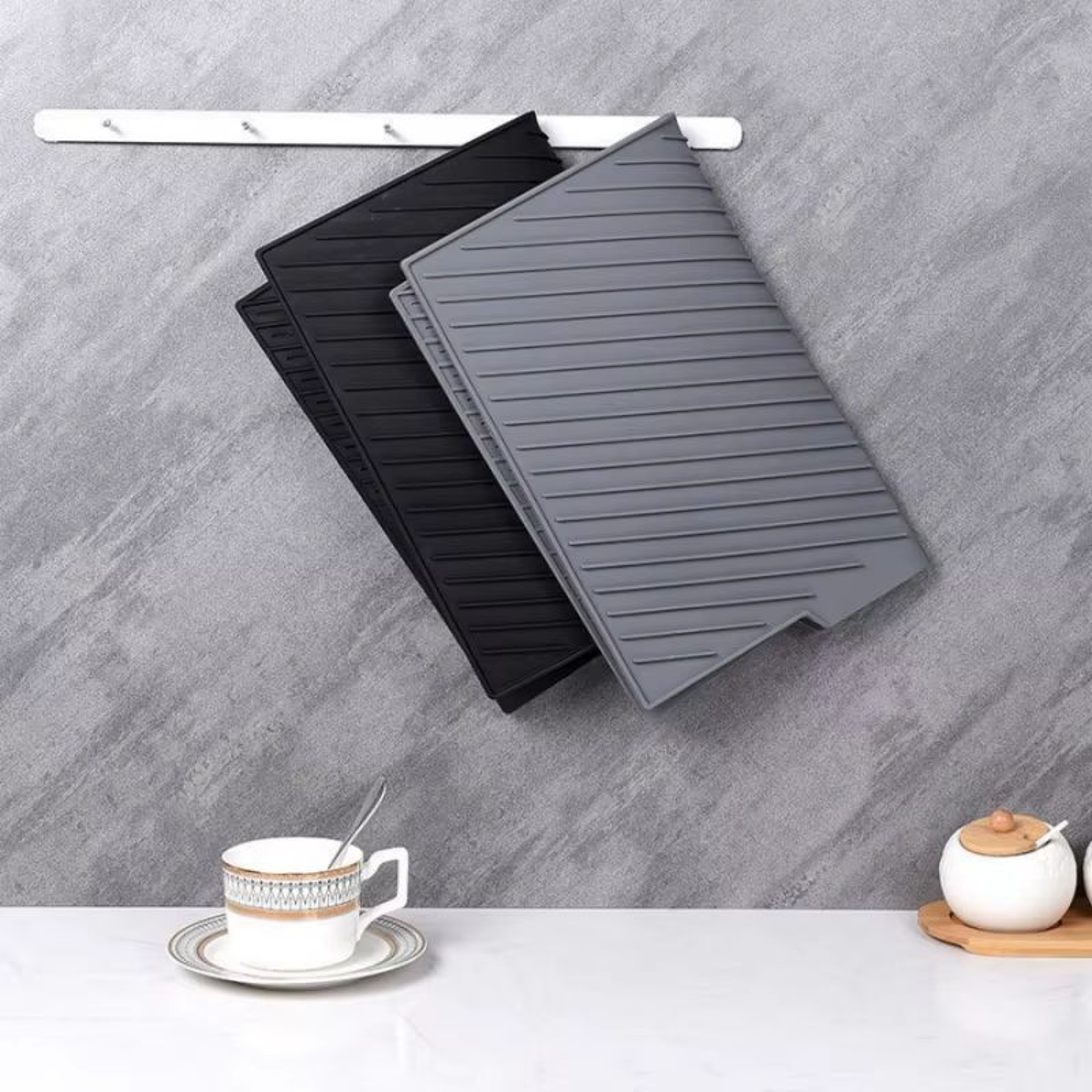 Silicone Draining  Storage Pad With Slope Drainage And NonSlip Surface 5
