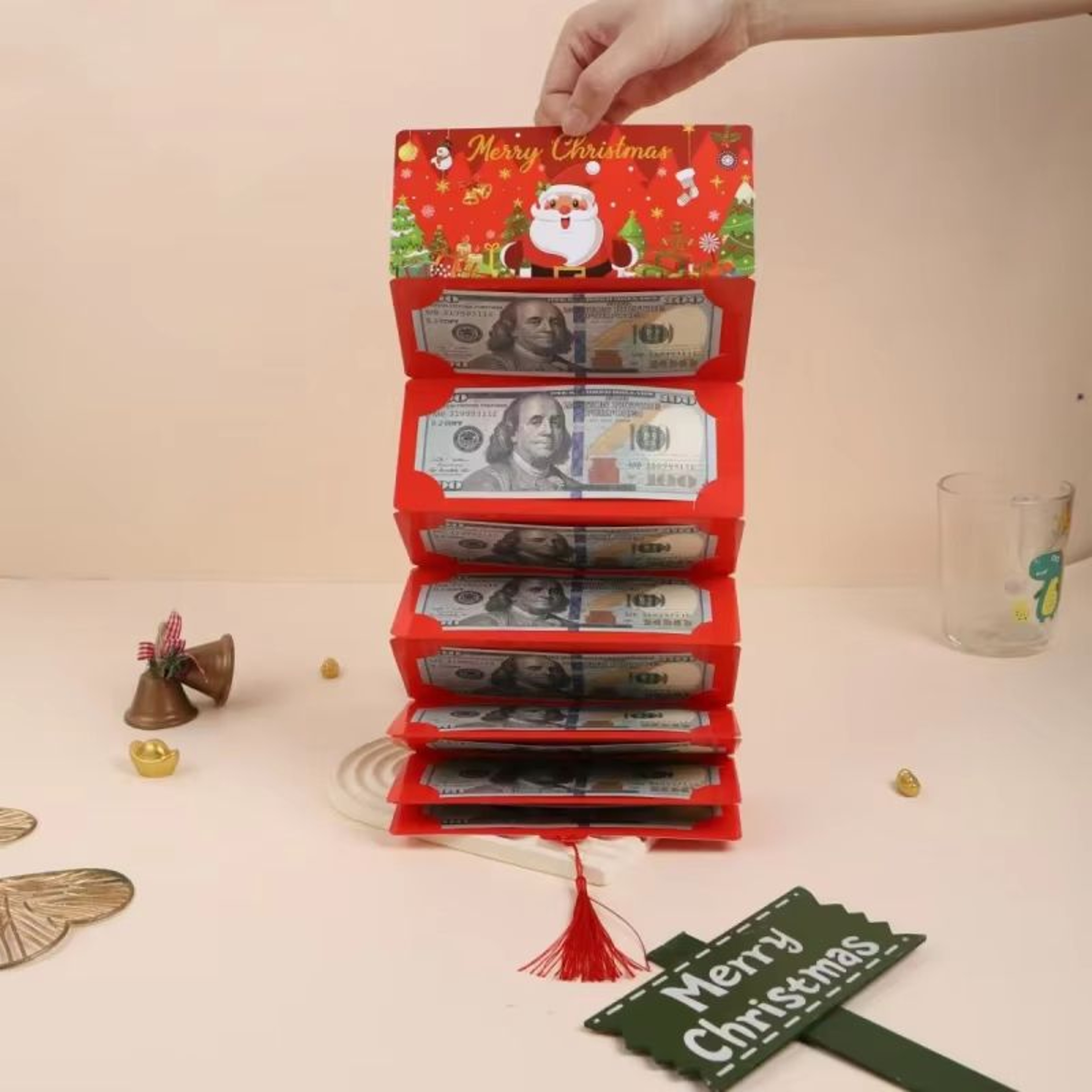 Christmas Red Envelope Money  Gift Card Holder  Festive Wallet 1