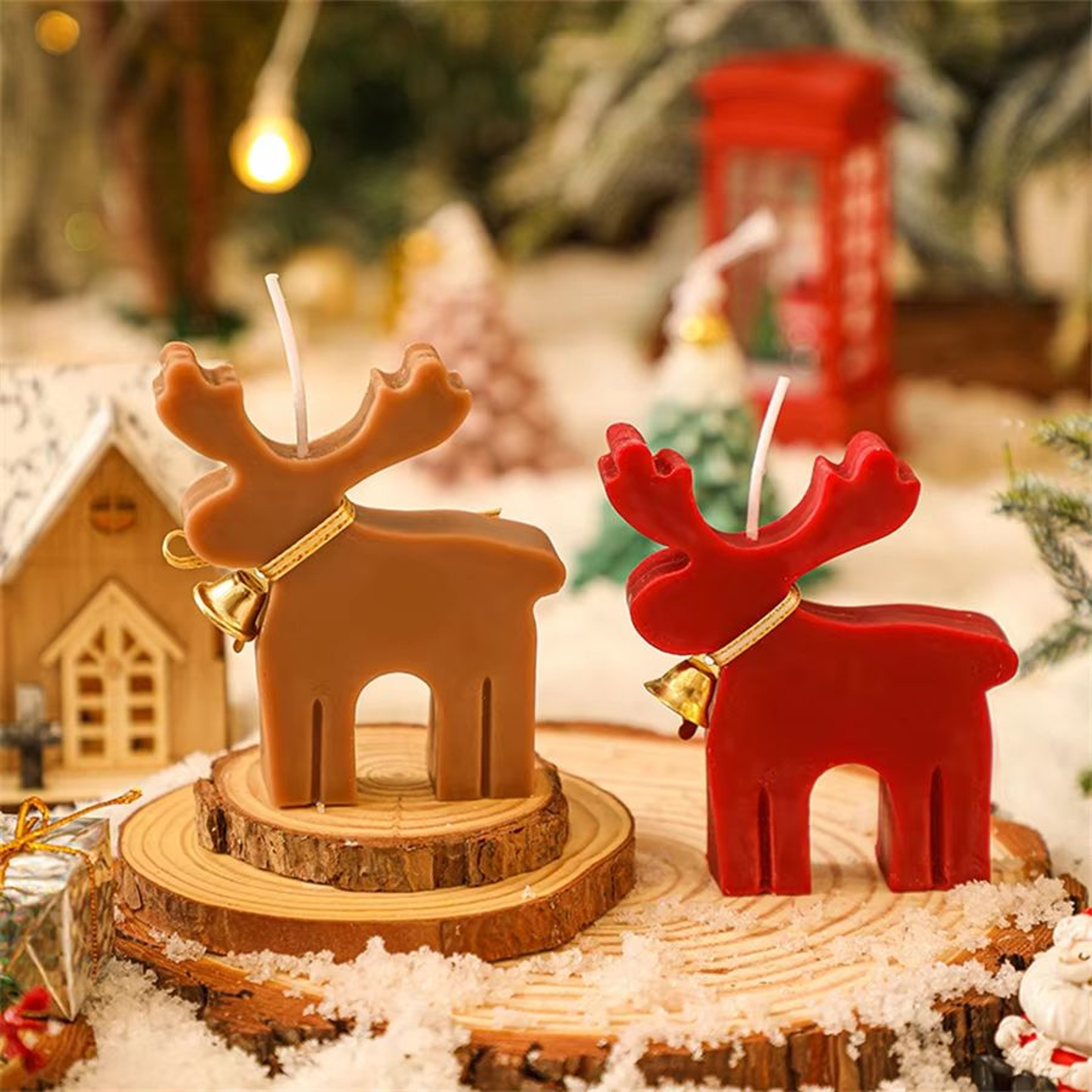 Red Reindeer Scented Christmas Candle Festive Home Decor Gift 2