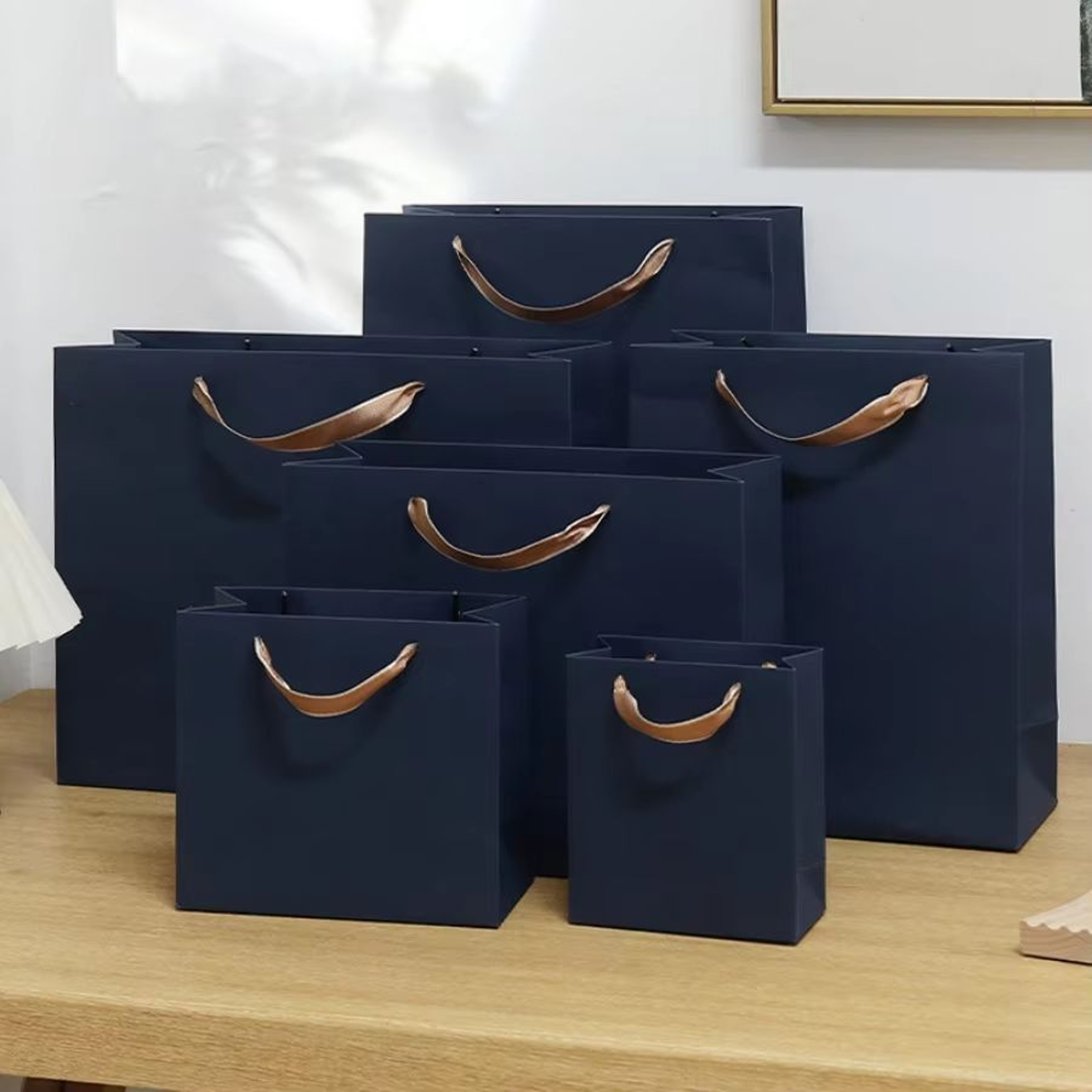Retro Navy 3Pack Fashion Gift Packaging Paper Bags For Boutique  Retail 0