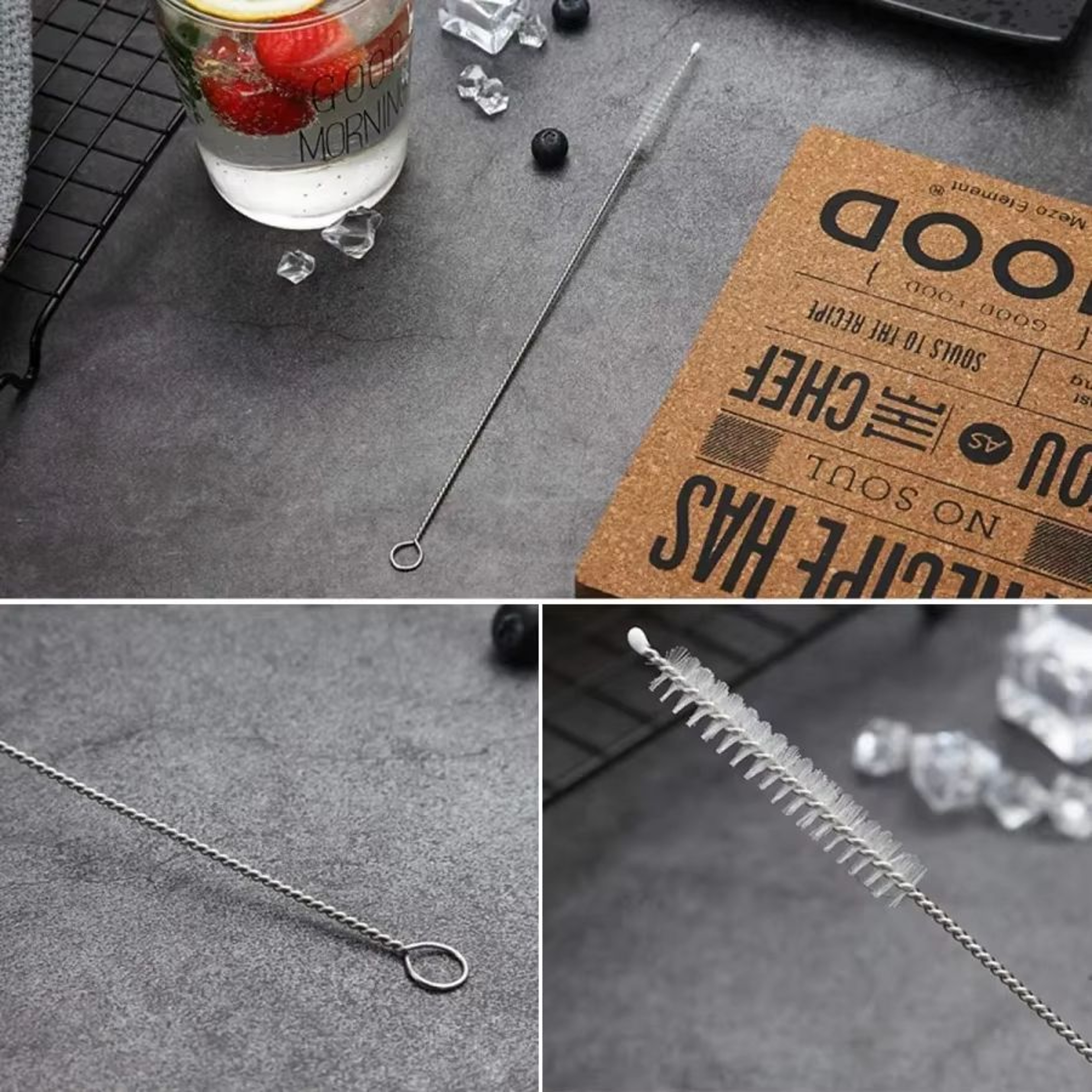 Set Of 4 Reusable Gold Metal Straws For Milk Tea Coffee Juice 3