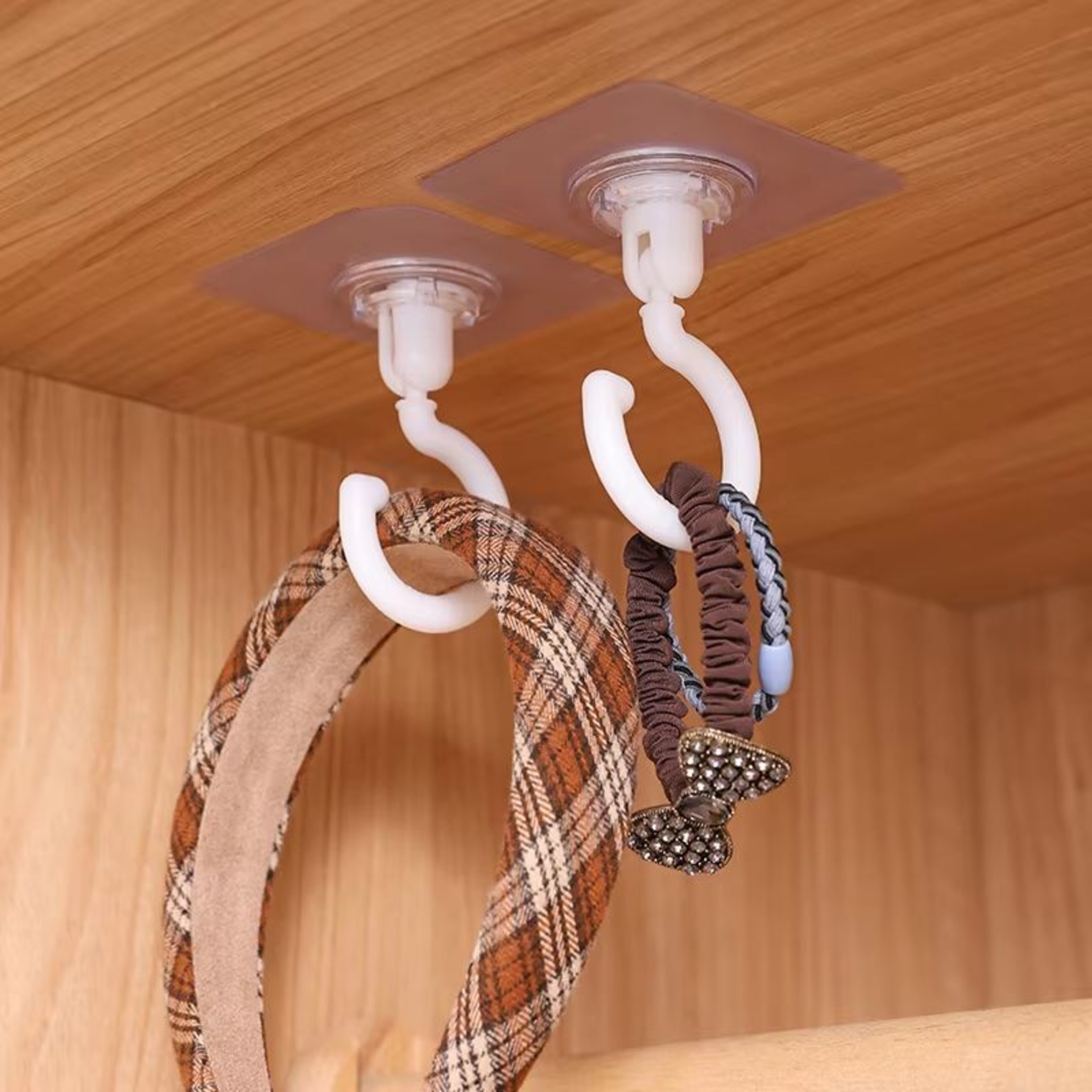 NoDrill Rotating Ceiling Hooks 3Pack Adhesive Wall And Door Hangers 4