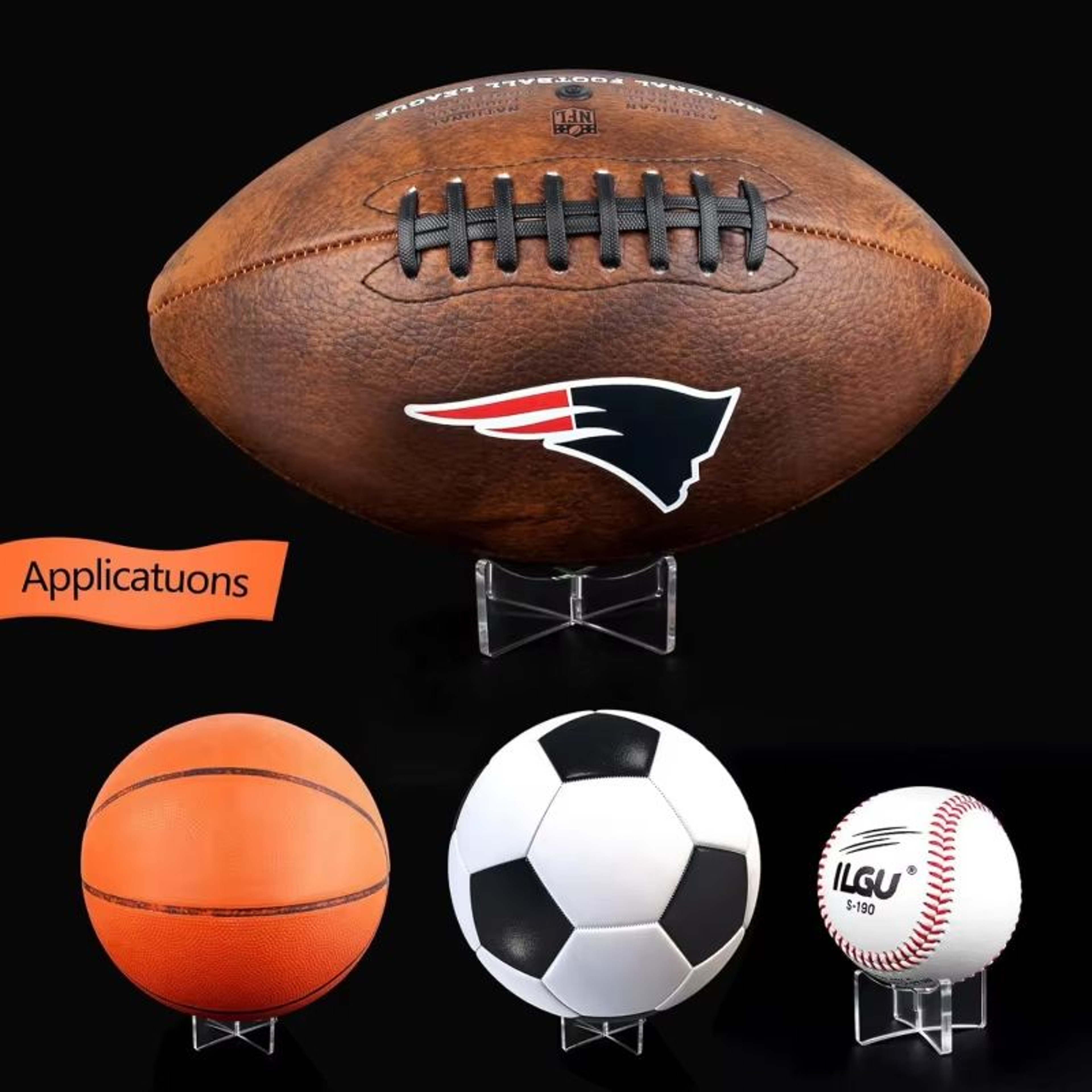 Transparent Acrylic Ball Display Stand Single Holder For Basketball Football Volleyball 1