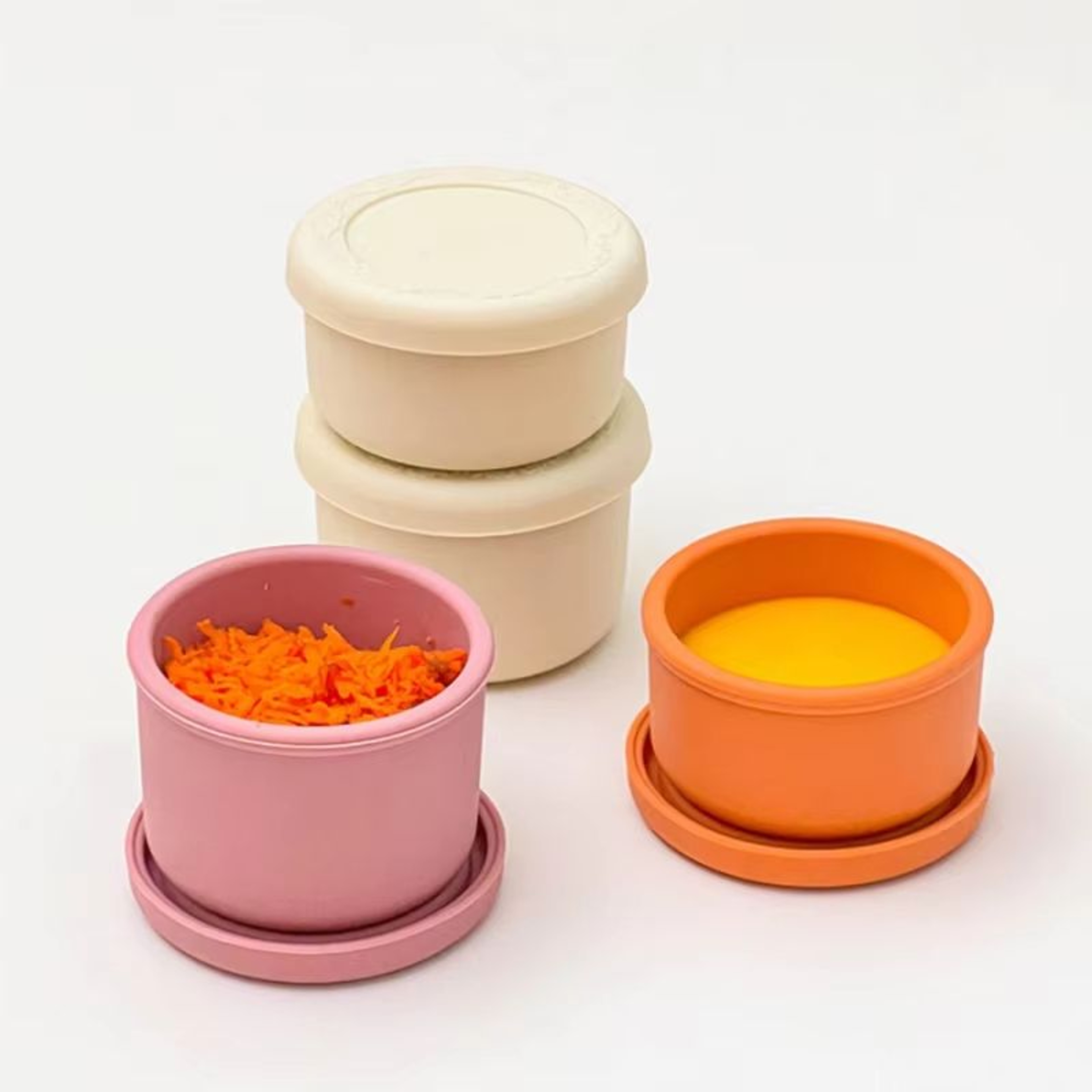Round Silicone Lunch Box JapaneseStyle Microwave Safe Food Storage Container 3
