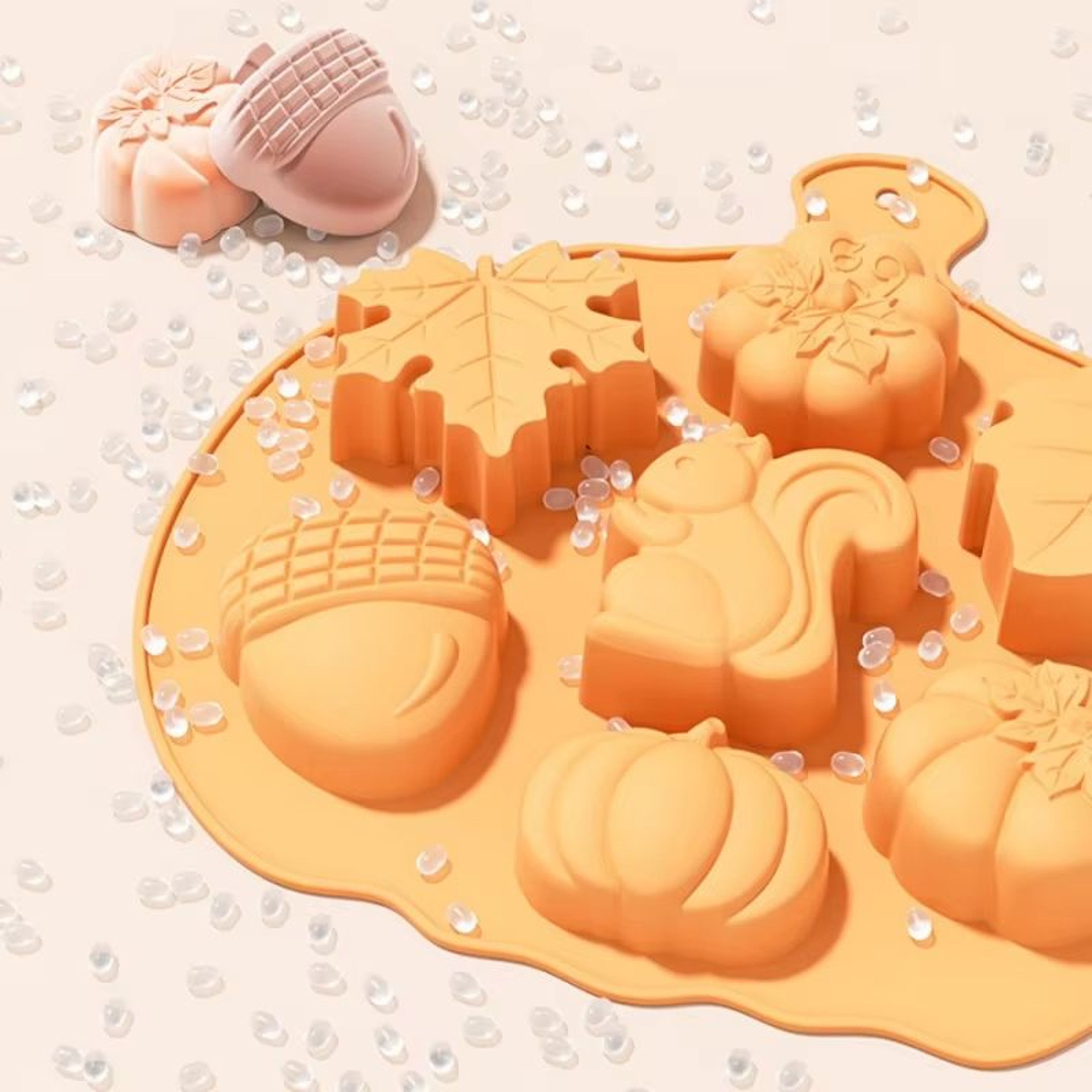 Thanksgiving Silicone Chocolate Mold Pumpkin Maple Leaf Squirrel Turkey Shapes 2
