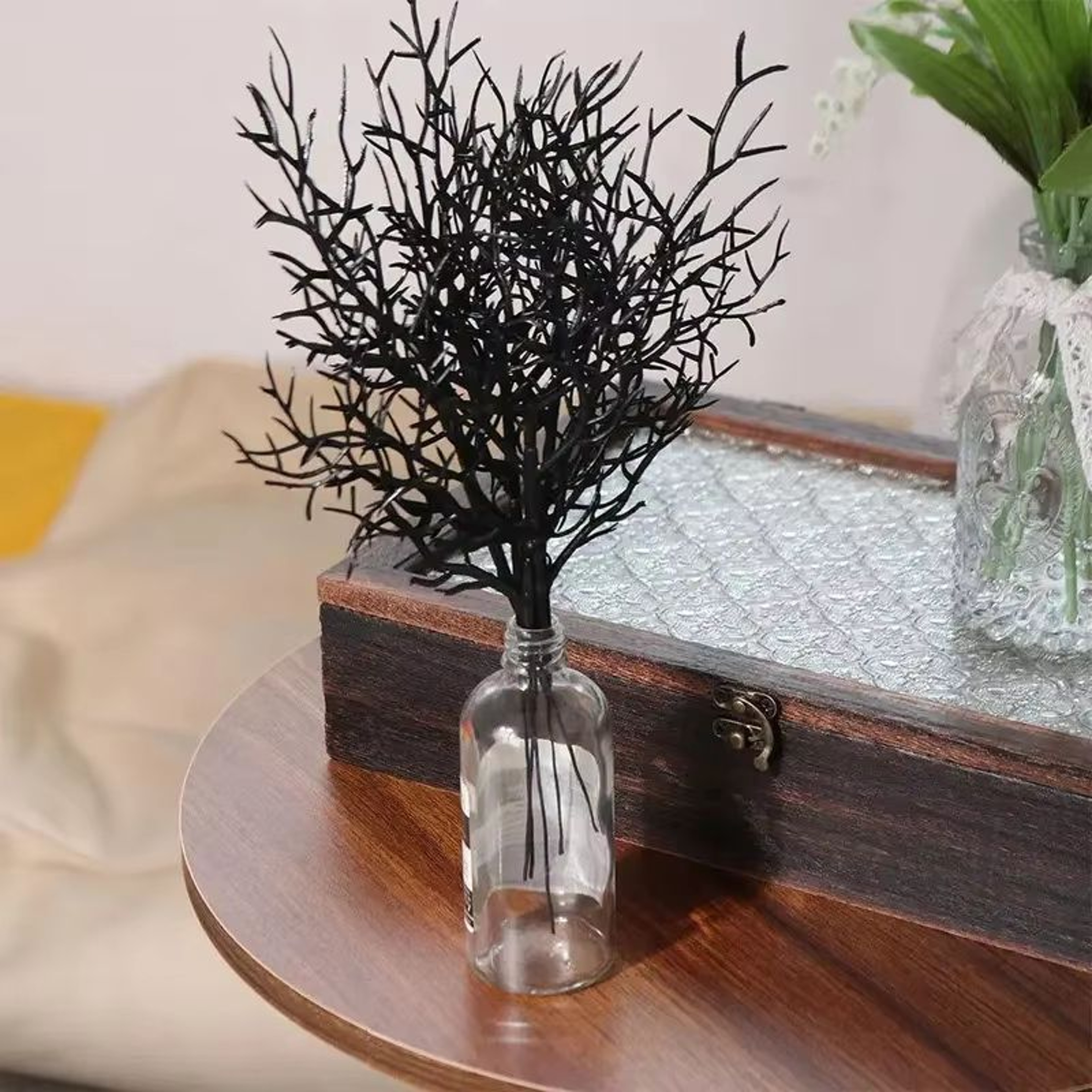 Halloween Black Artificial Dead Branch Antlers 5Pack Realistic Plastic Tree Branches 2