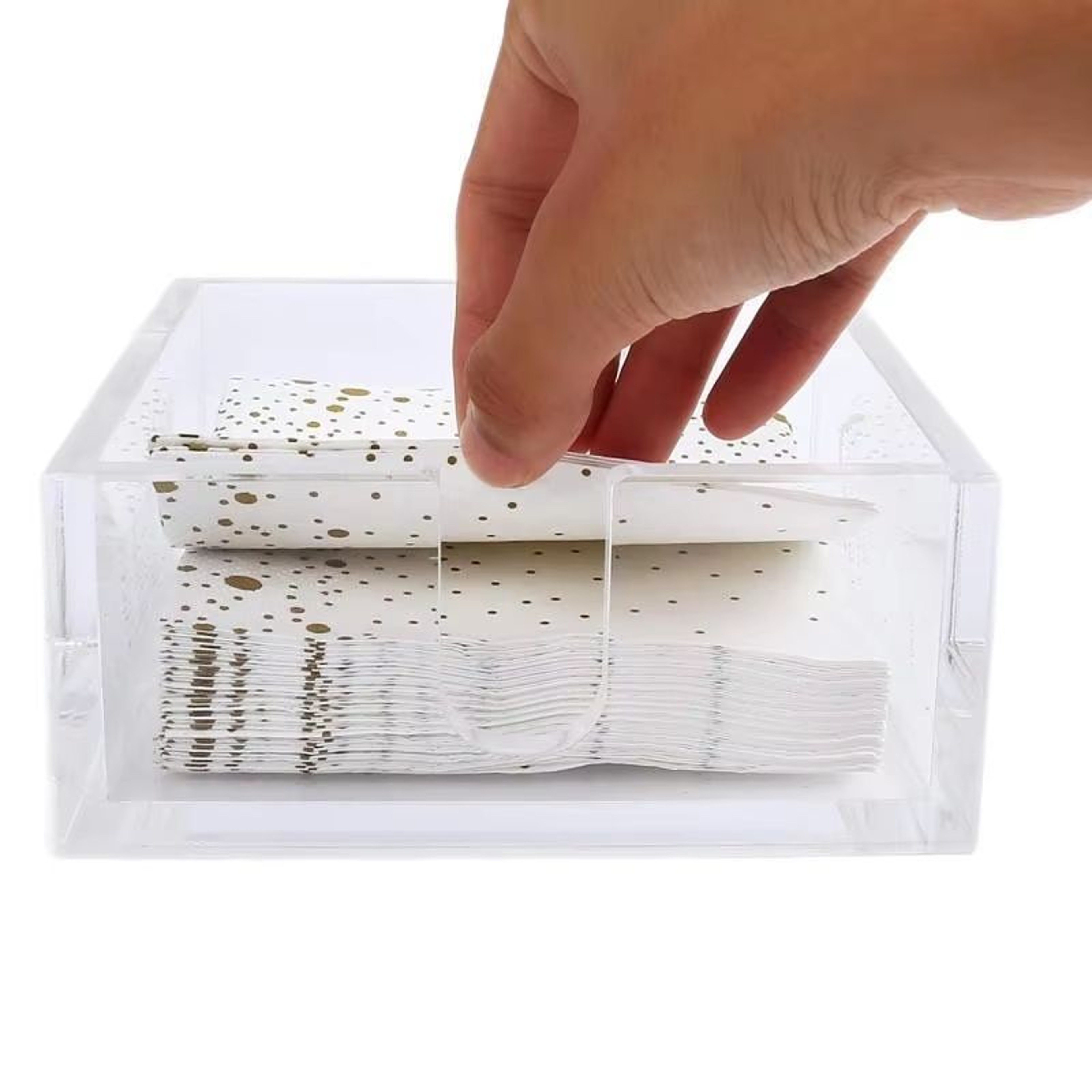 Square Transparent Acrylic Napkin Holder Tissue Box For Home And Restaurant 3