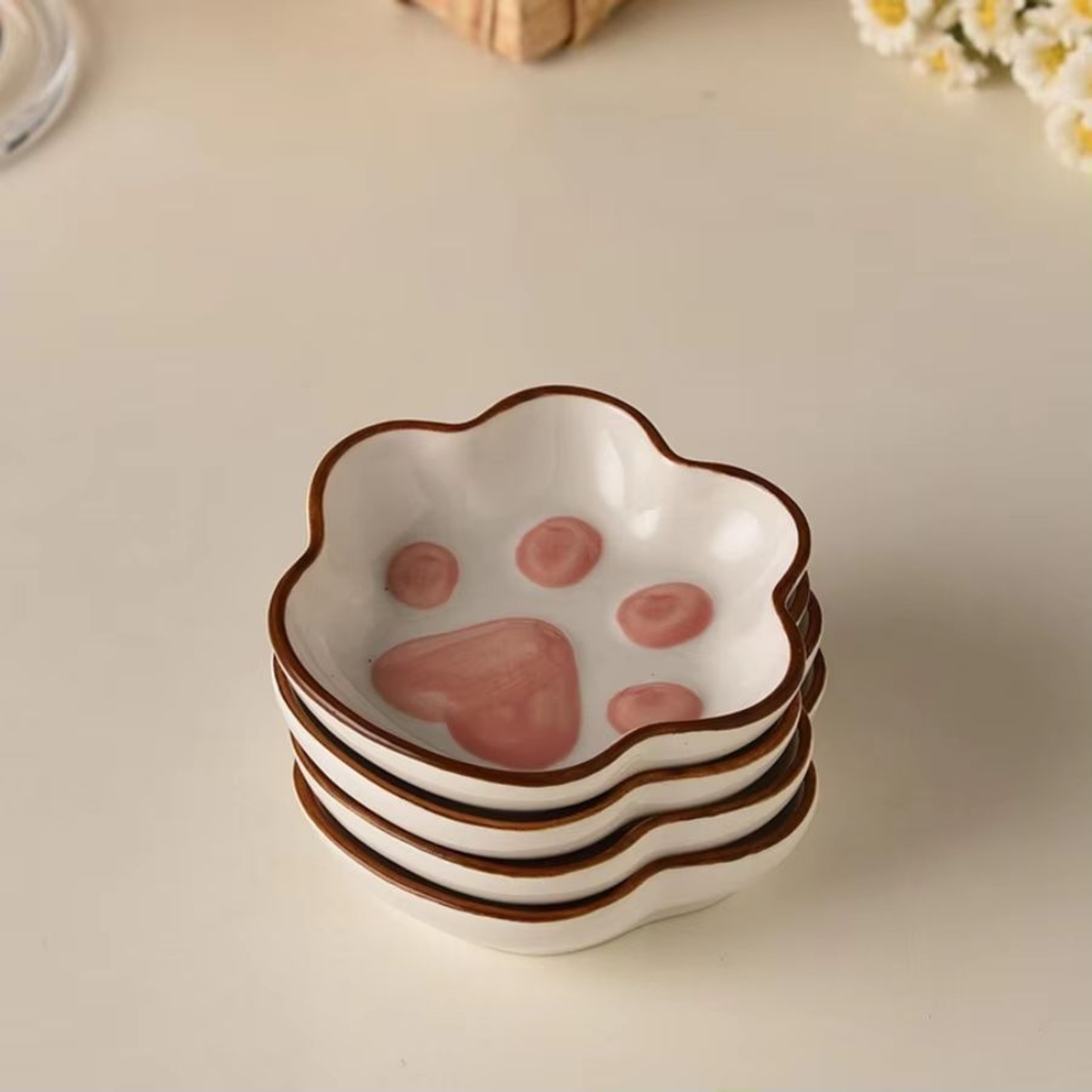 Japanese Cat Paw Dipping Sauce Dish  Cute Ceramic Seasoning Plate For Soy Sauce  Condiments 2