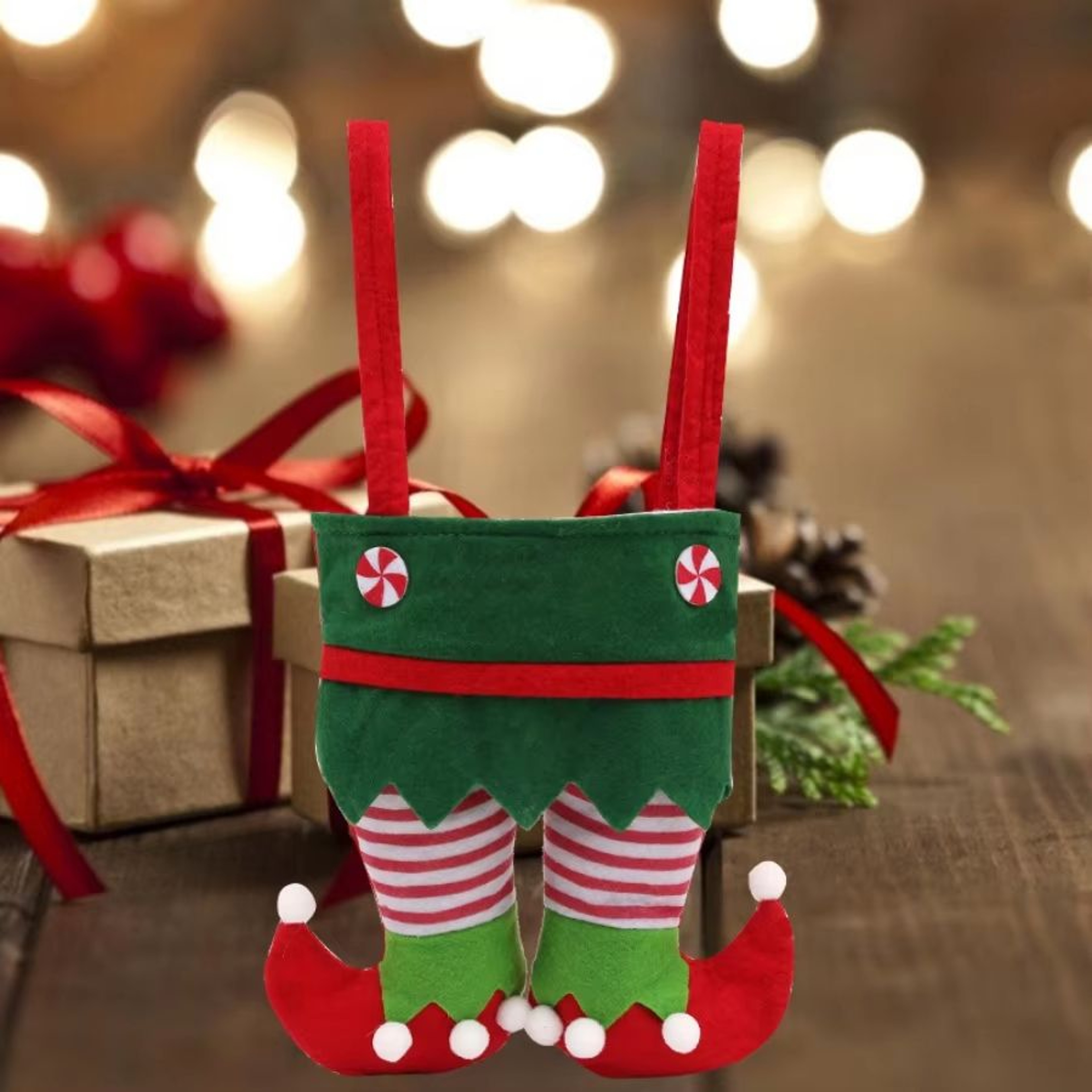 Christmas Elf Gift Bag  Festive NonWoven Santa Candy  Storage Bag 7