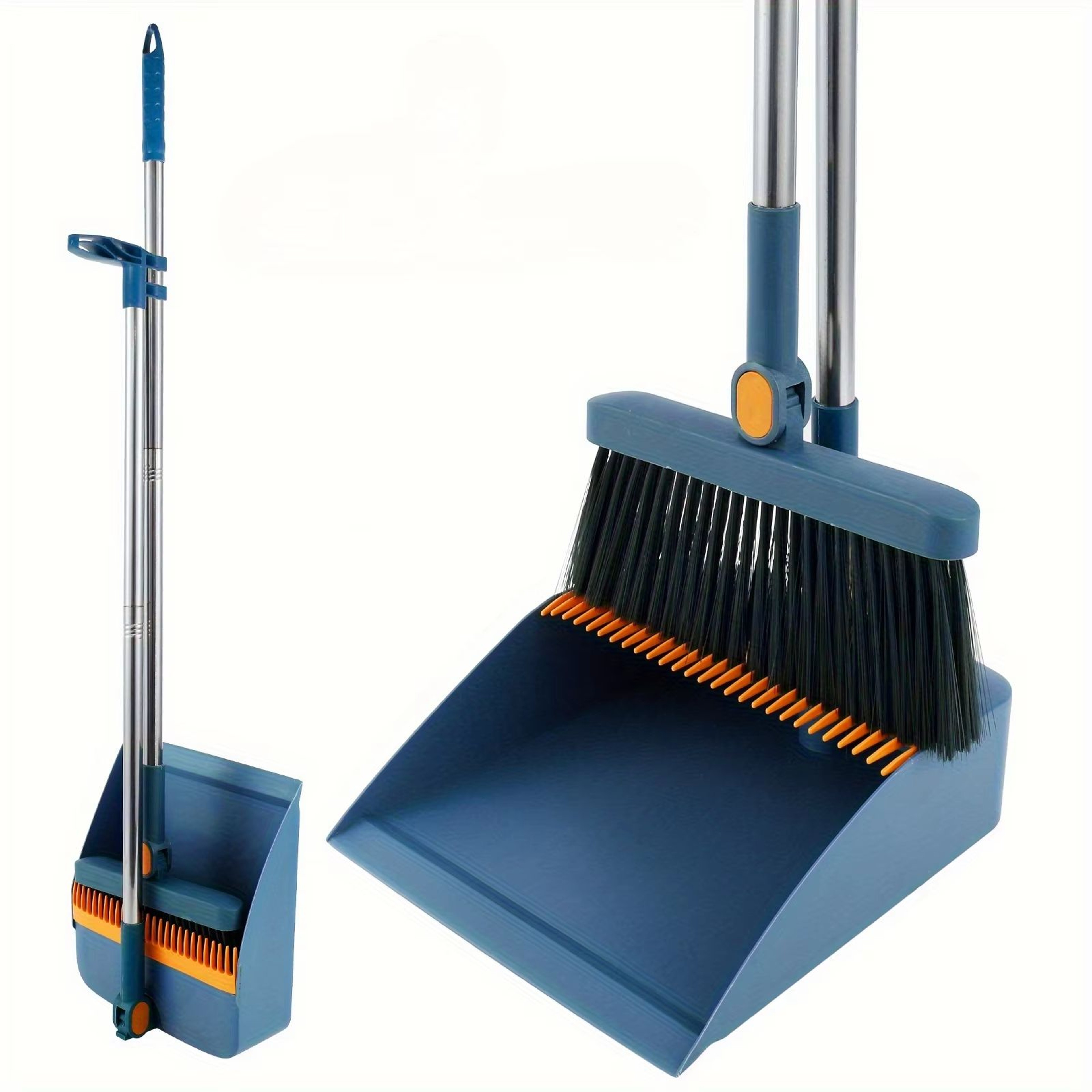 2 Piece Broom And Dustpan Set Folding Broom Sweeping Set With Standing Dustpan For Home Use 6