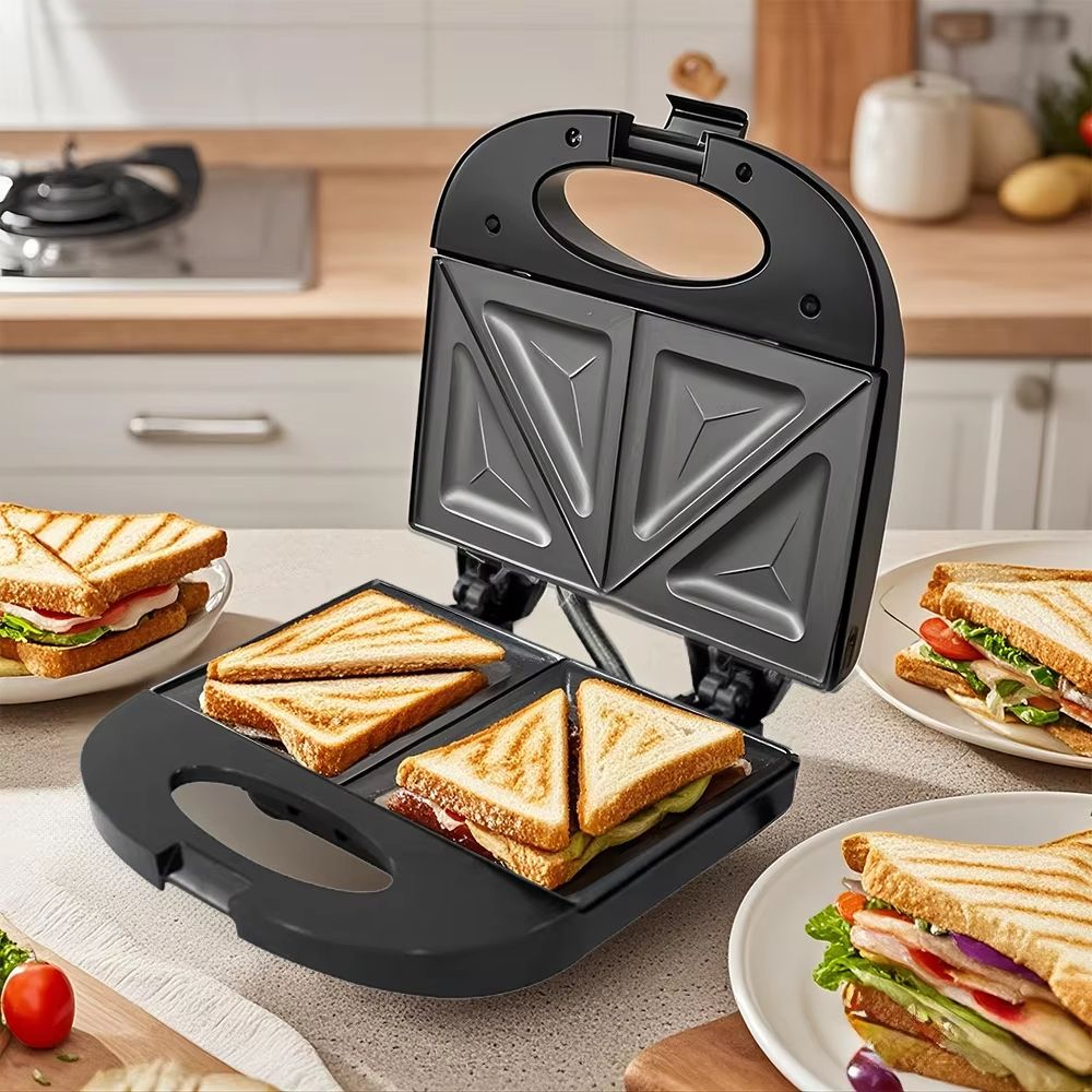 Professional Electric Waffle Maker Nonstick Breakfast Waffle Iron Multifunction Kitchen Appliance 6