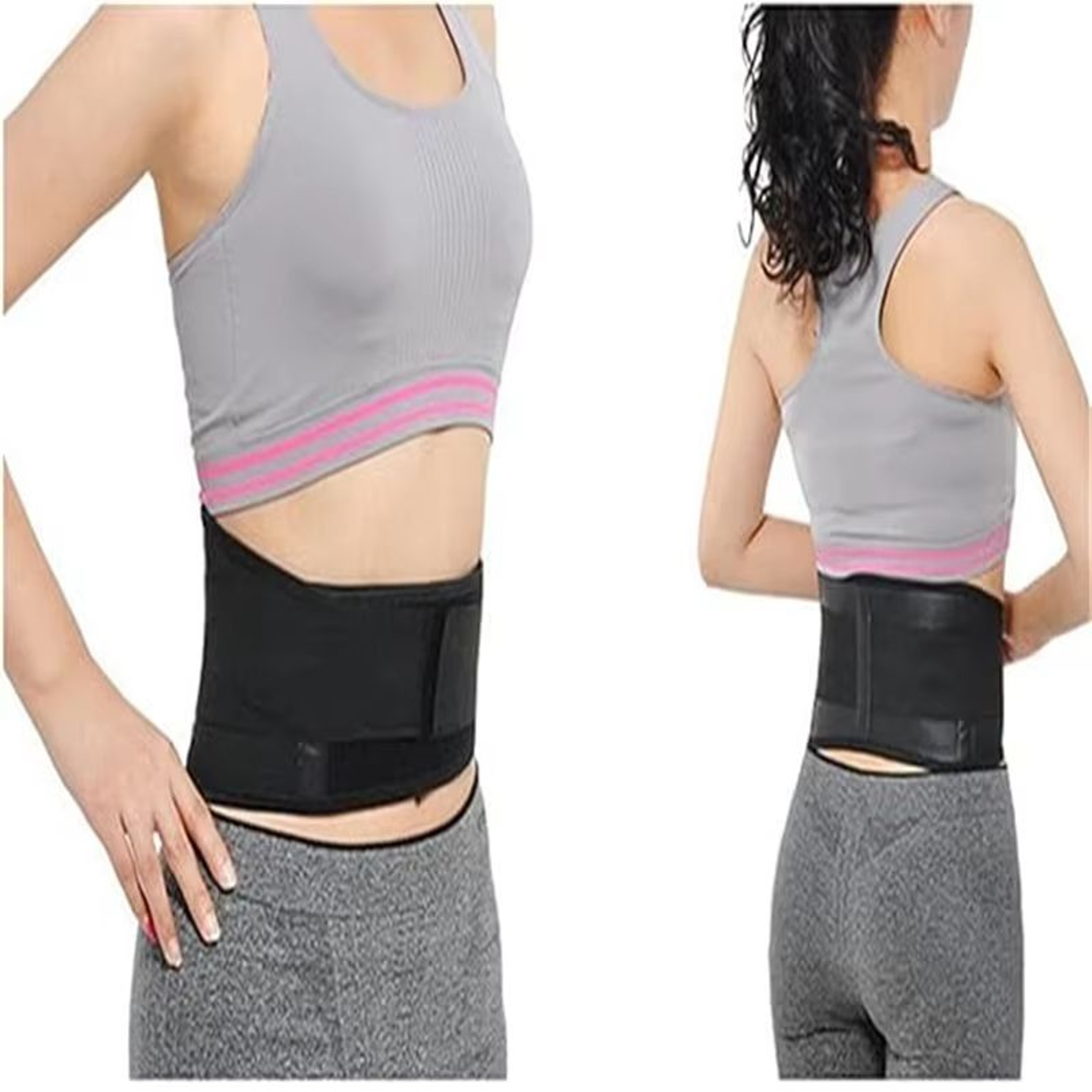 Adjustable SelfHeating Lumbar Support Belt With Massage Band For Back Pain Relief 2