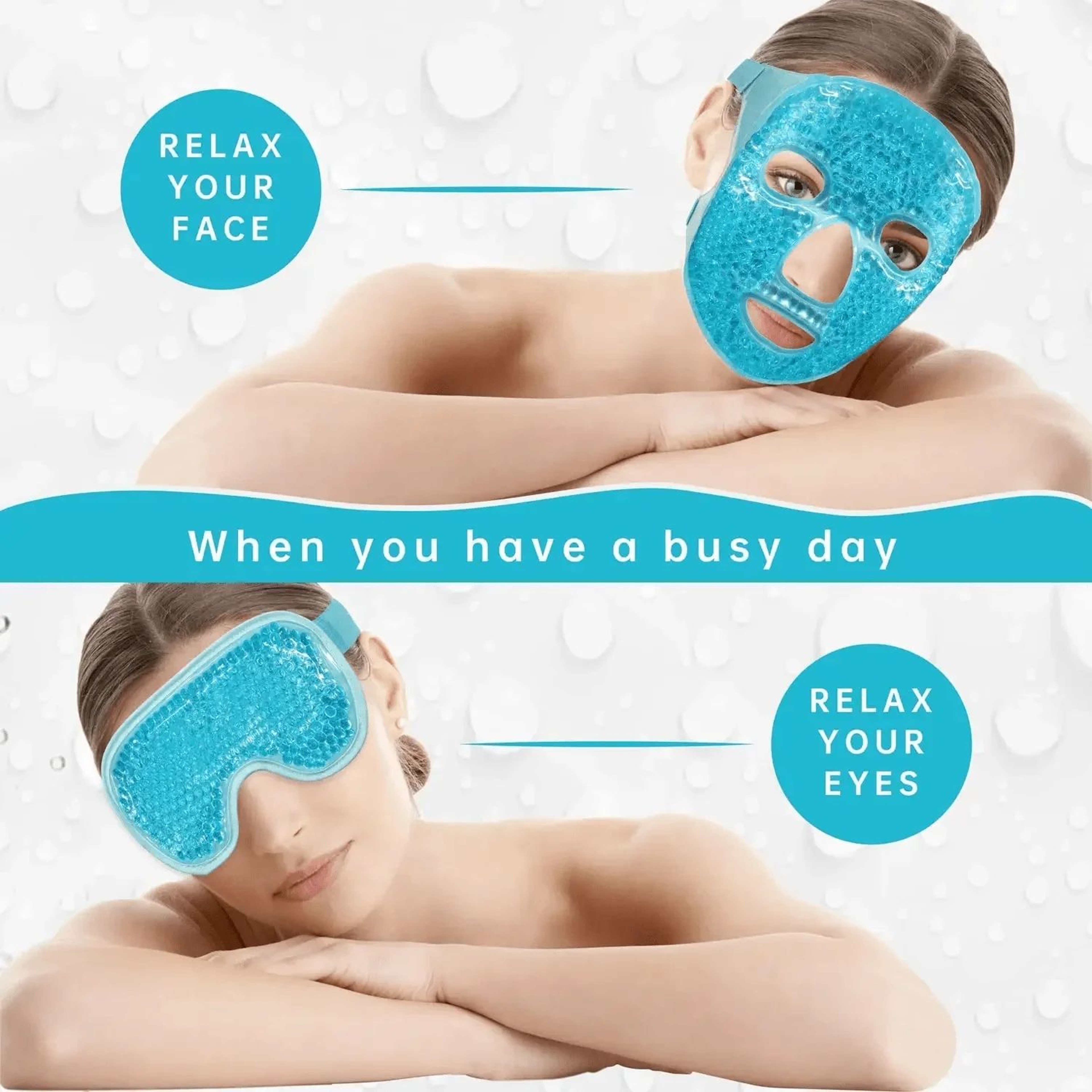 Gel Cooling Ice Face And Eye Mask Hot Cold Compress Pack For Facial Relief And Spa Care 2