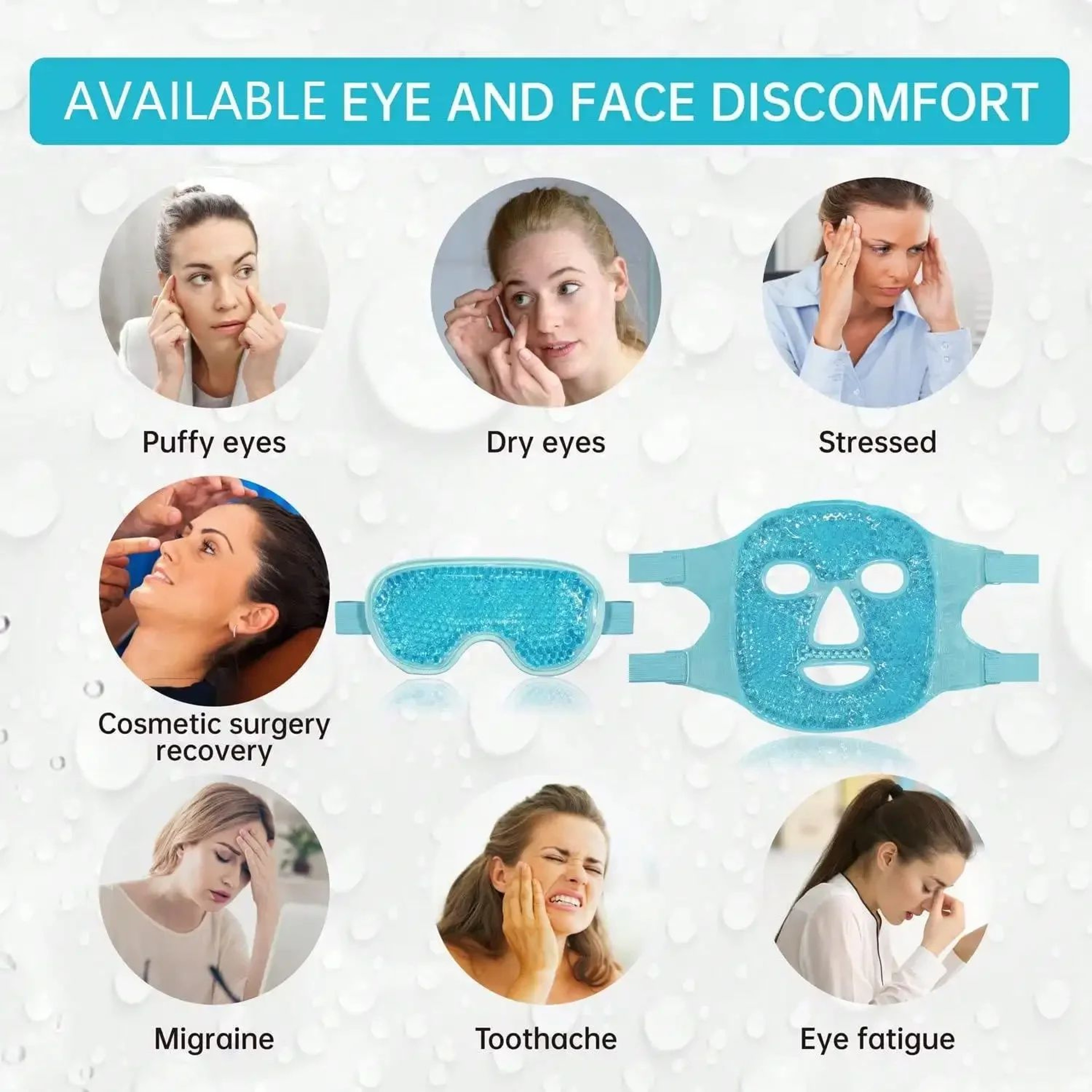 Gel Cooling Ice Face And Eye Mask Hot Cold Compress Pack For Facial Relief And Spa Care 3