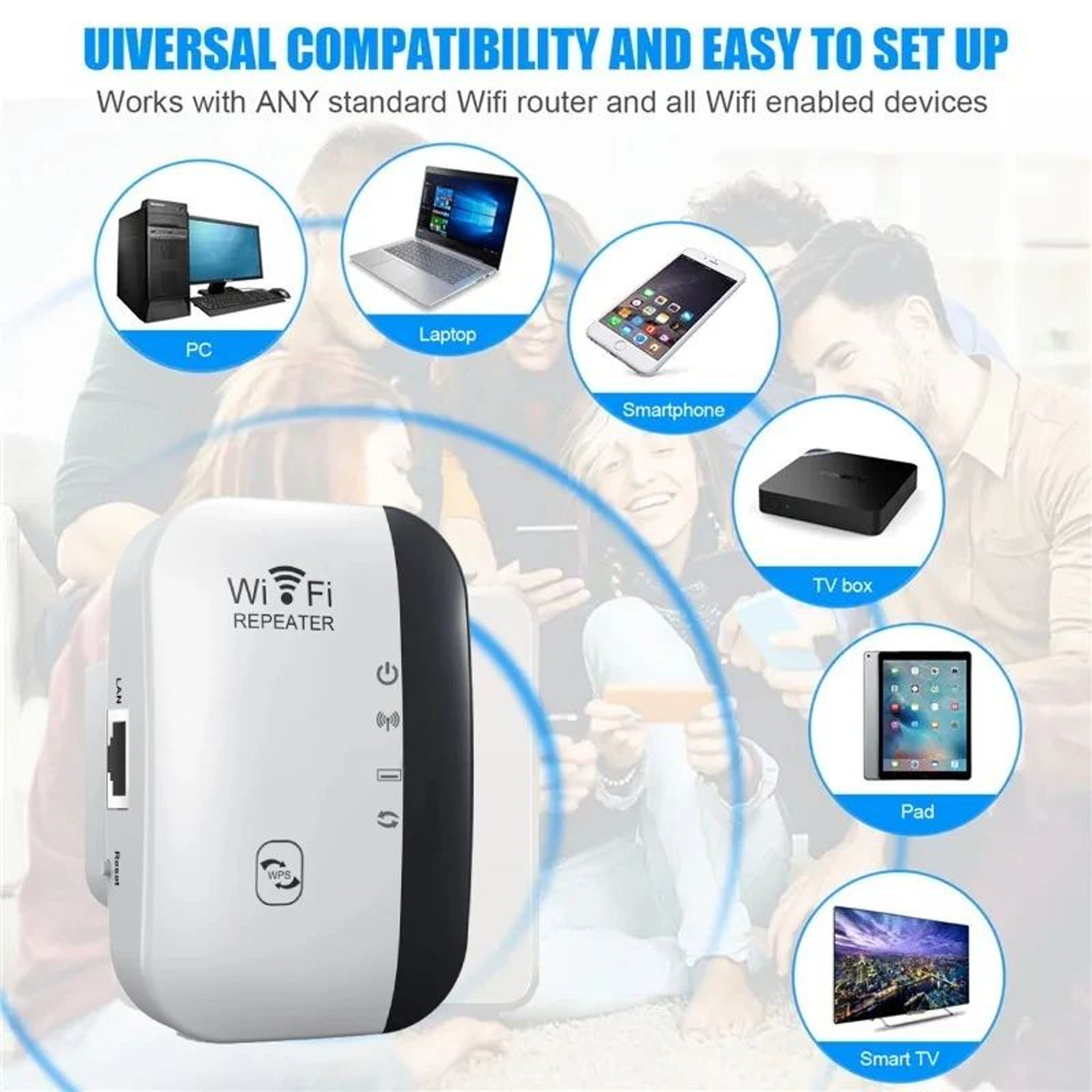 300 Mbps Wireless WiFi Repeater And Range Extender With RJ45 Network Adapter Support 2